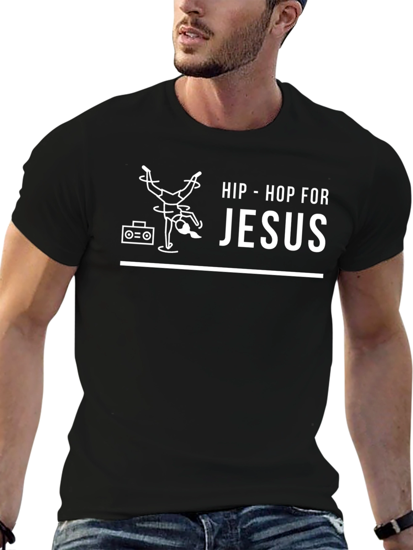 Hip Hop for Jesus Graphic T-Shirt - Black