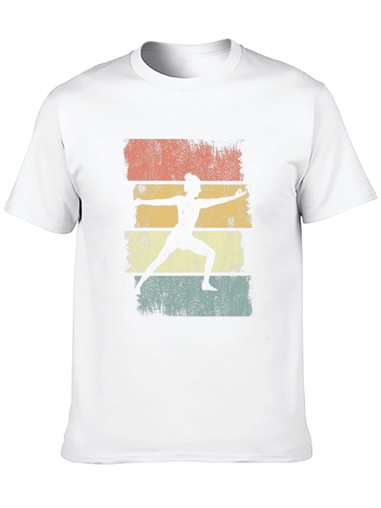 Yoga Pose Silhouette Graphic Tee - Retro Style