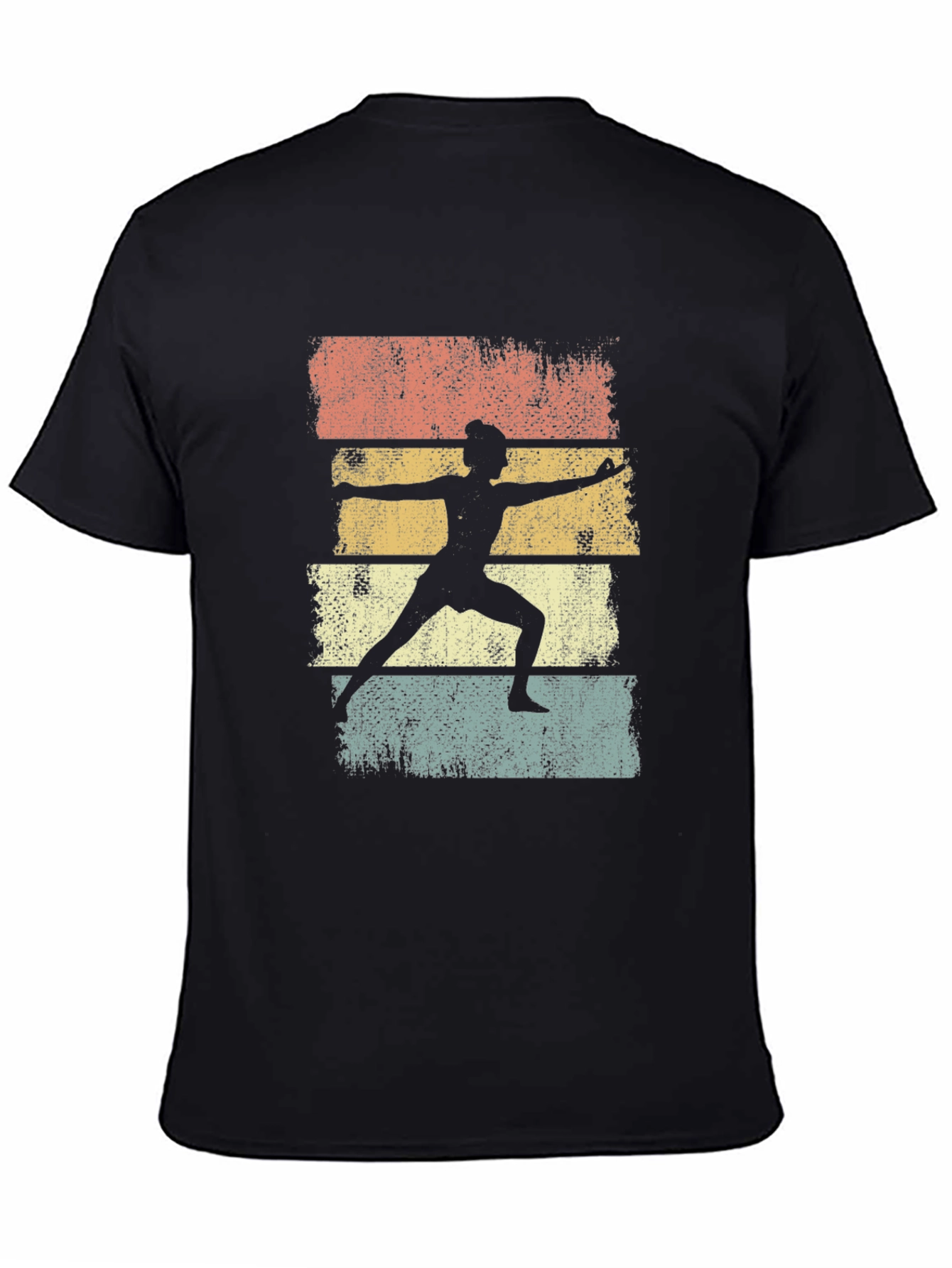 Yoga Pose Silhouette Graphic Tee - Retro Style