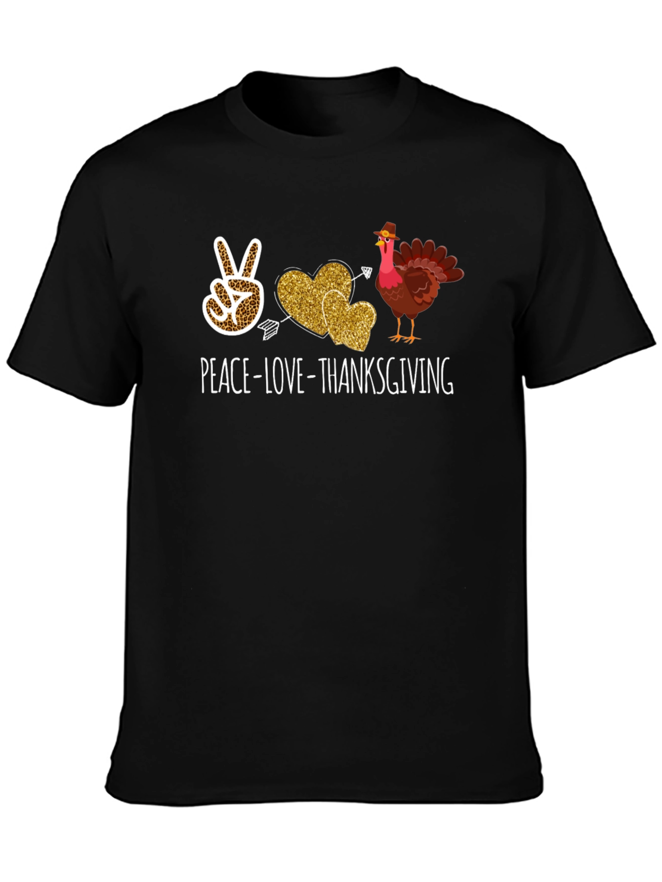 Peace Love Thanksgiving Graphic T-Shirt