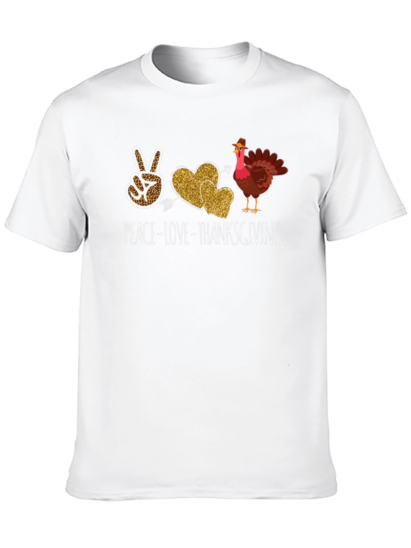 Peace Love Thanksgiving Graphic T-Shirt
