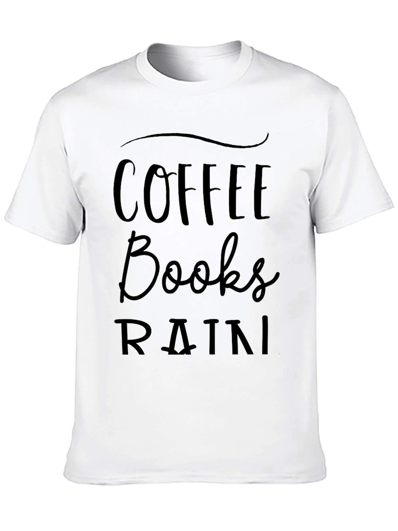 Coffee Books Rain T-Shirt - Black Unisex