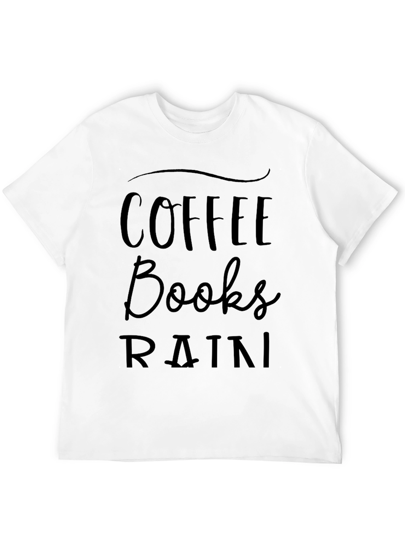 Coffee Books Rain T-Shirt - Black Unisex