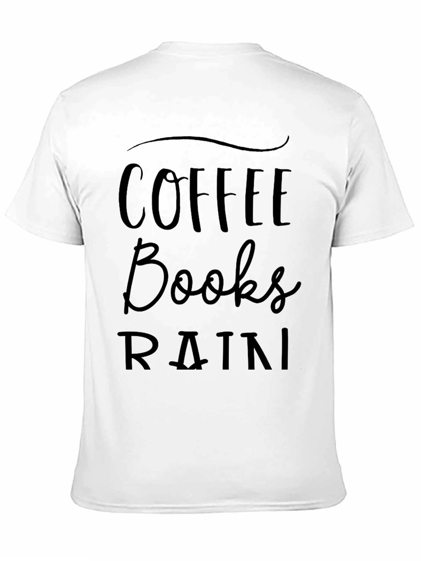 Coffee Books Rain T-Shirt - Black Unisex