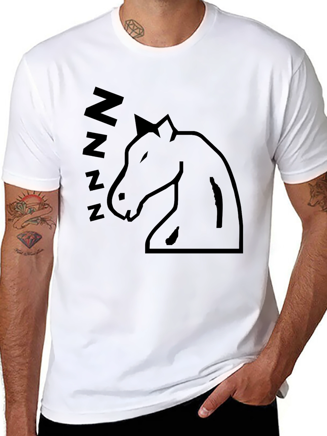 Sleeping Horse Graphic T-Shirt - Black