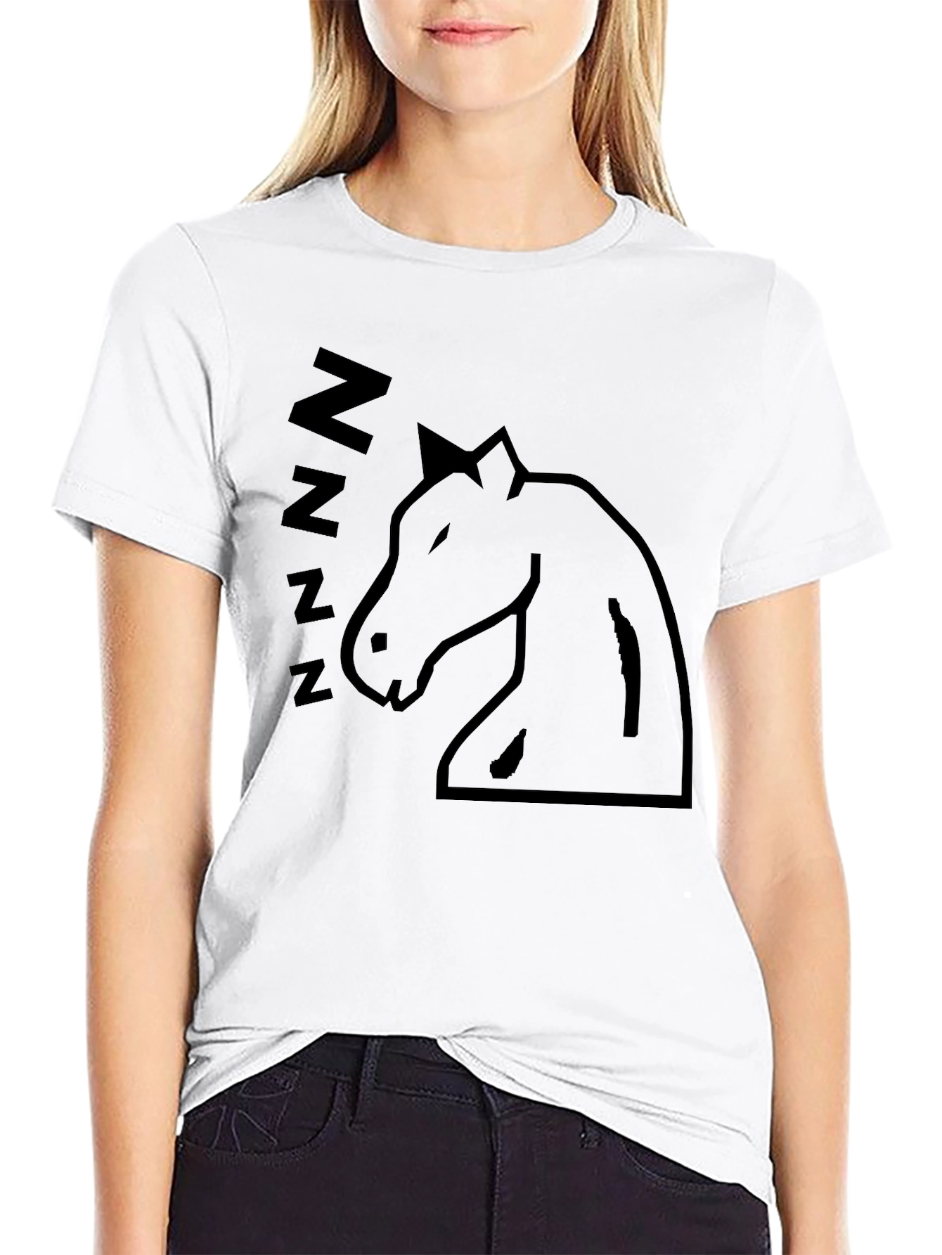 Sleeping Horse Graphic T-Shirt - Black