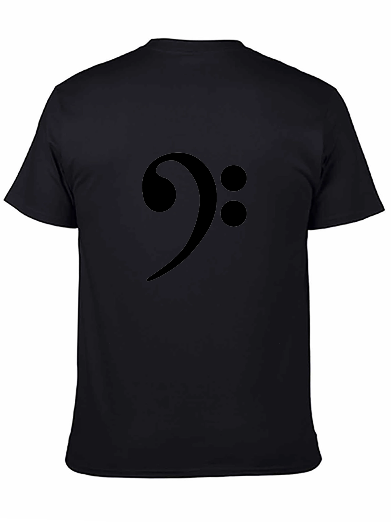 Bass Clef Black T-Shirt Music Note Tee