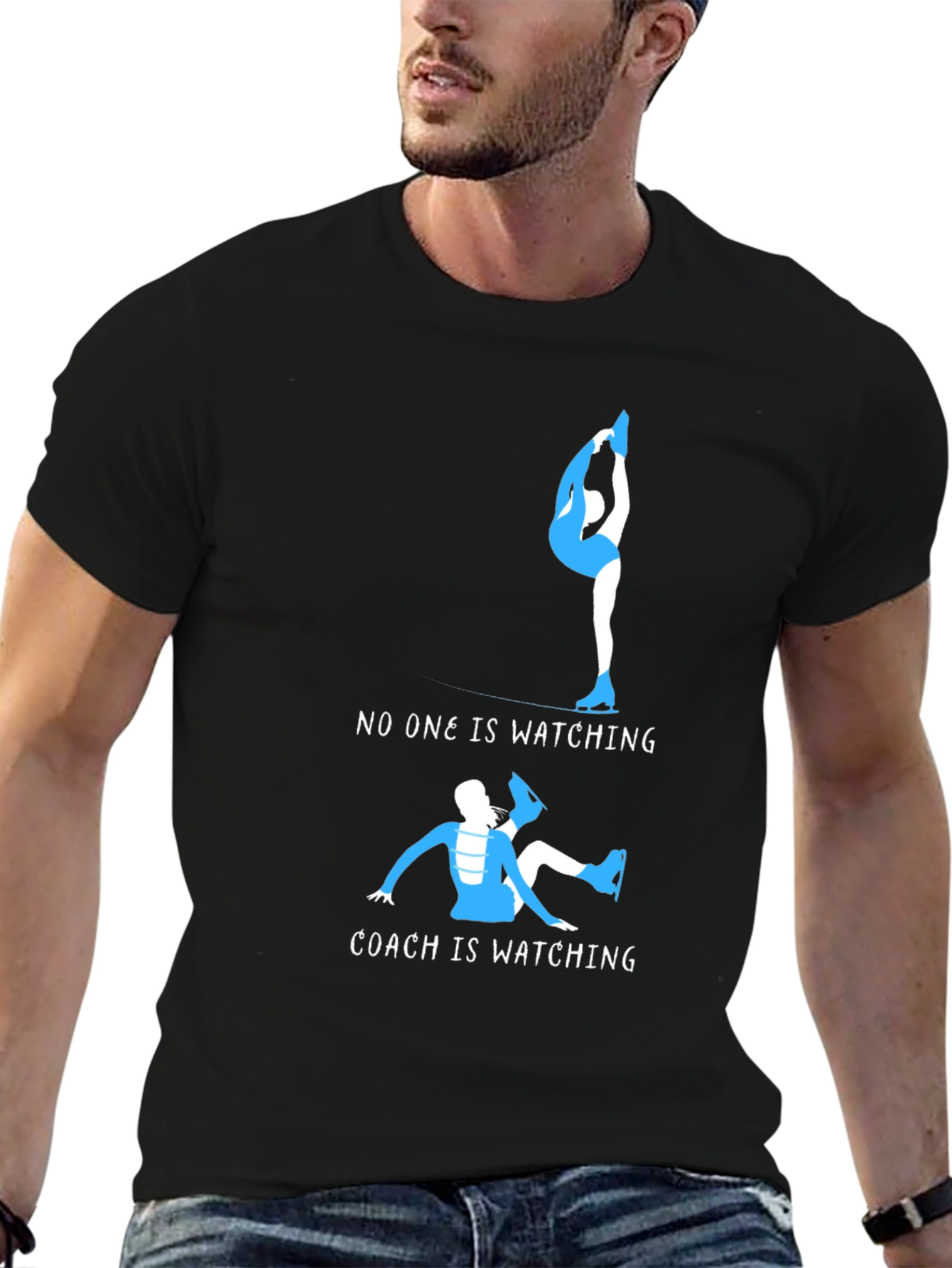Figure Skating Tee: No One Watching Coach Is