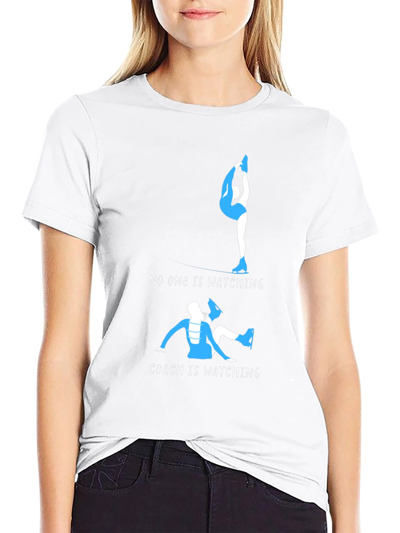 Figure Skating Tee: No One Watching Coach Is