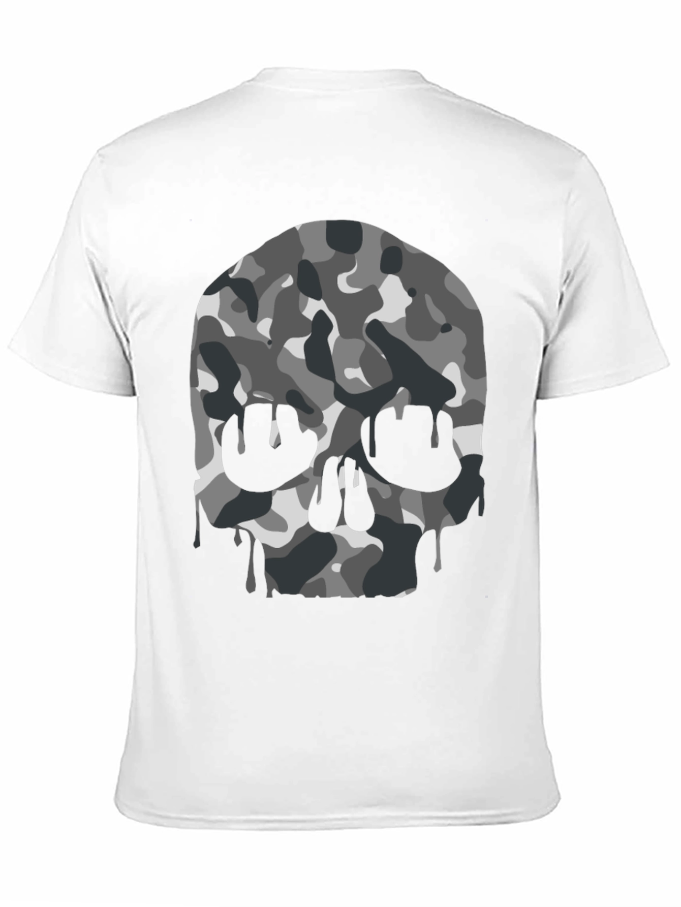 Camo Skull Graphic Tee - Mens Black T-Shirt
