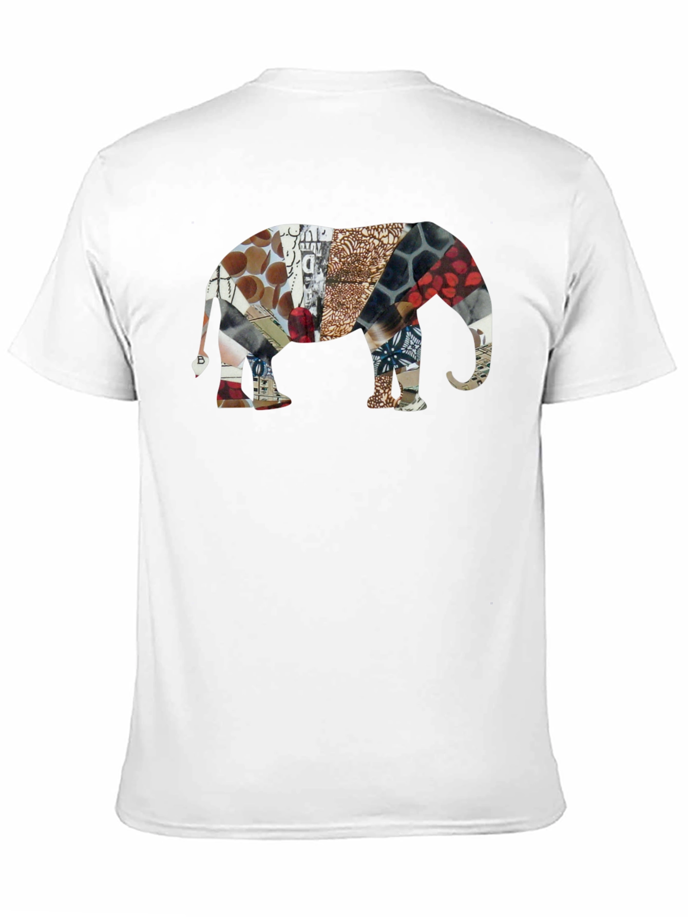 Elephant Collage Print Black T-Shirt