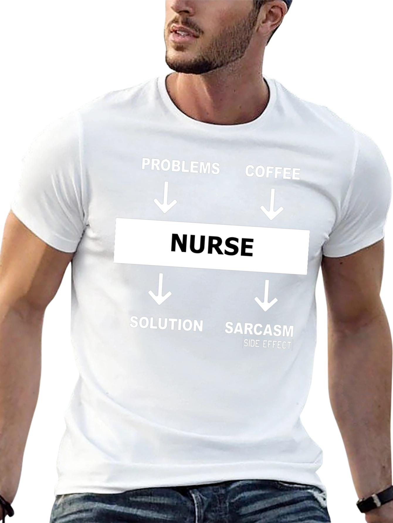 Nurse T-Shirt - Problems/Coffee/Solution/Sarcasm