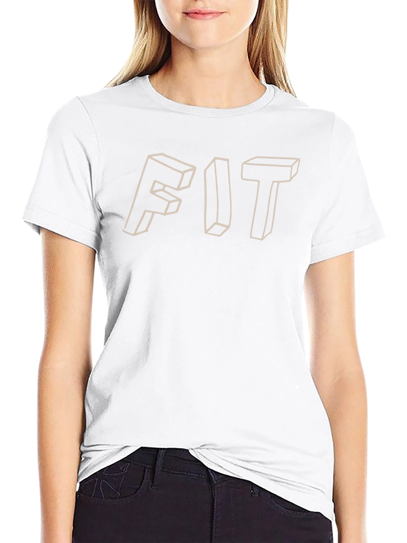 Mens FIT Graphic Tee - Black Cotton T-Shirt