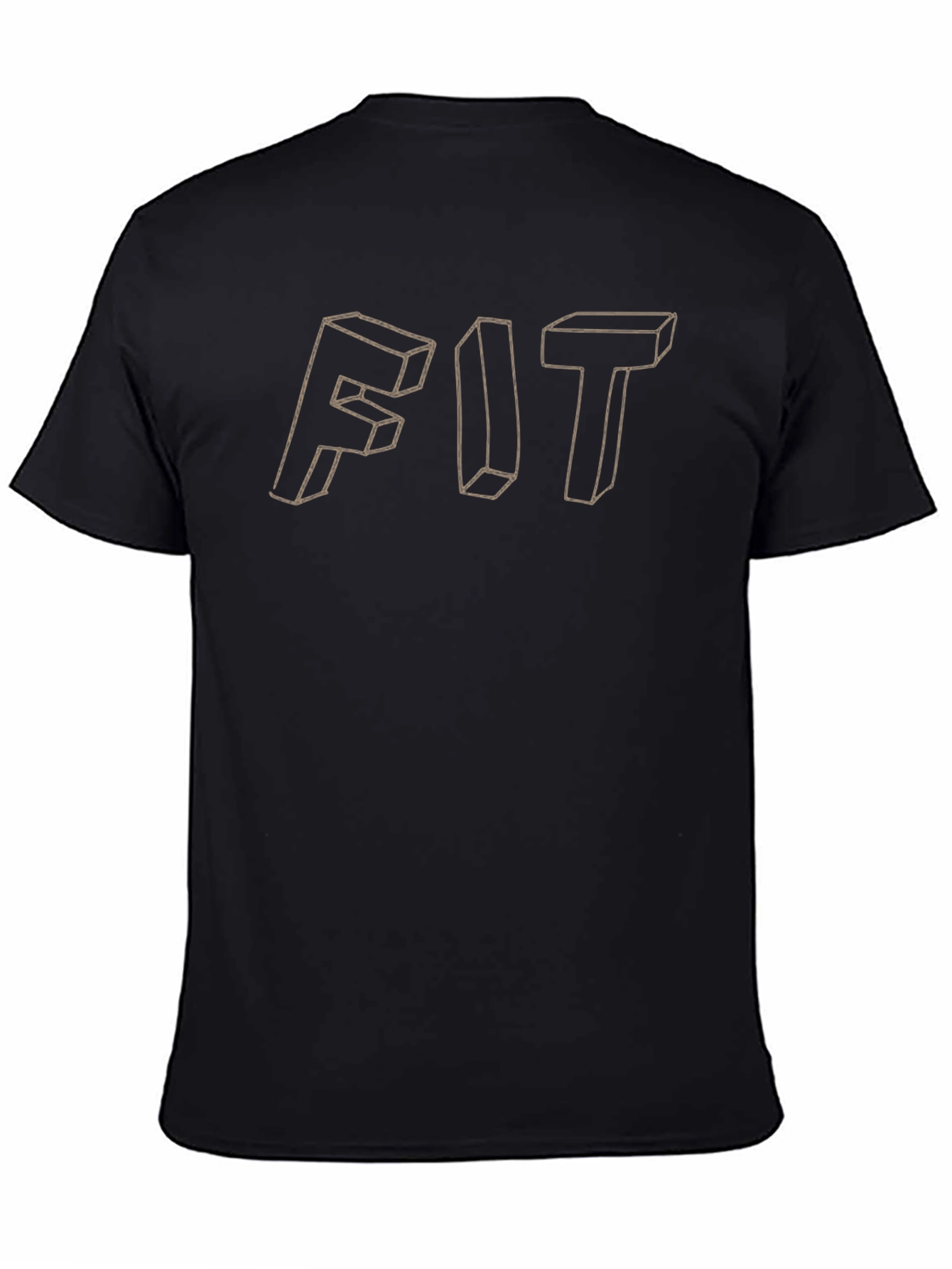 Mens FIT Graphic Tee - Black Cotton T-Shirt