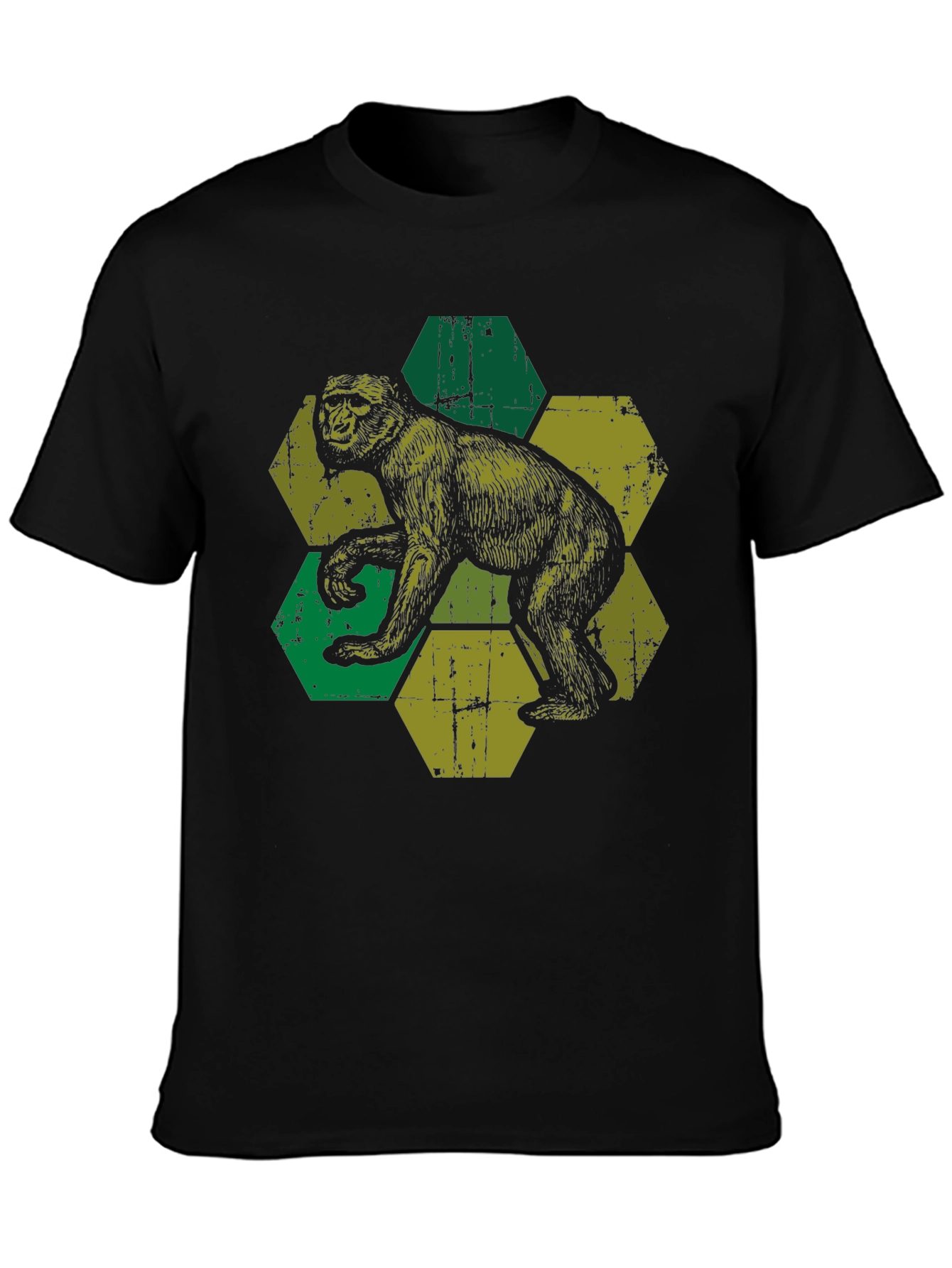 Retro Monkey Hexagon Graphic Tee