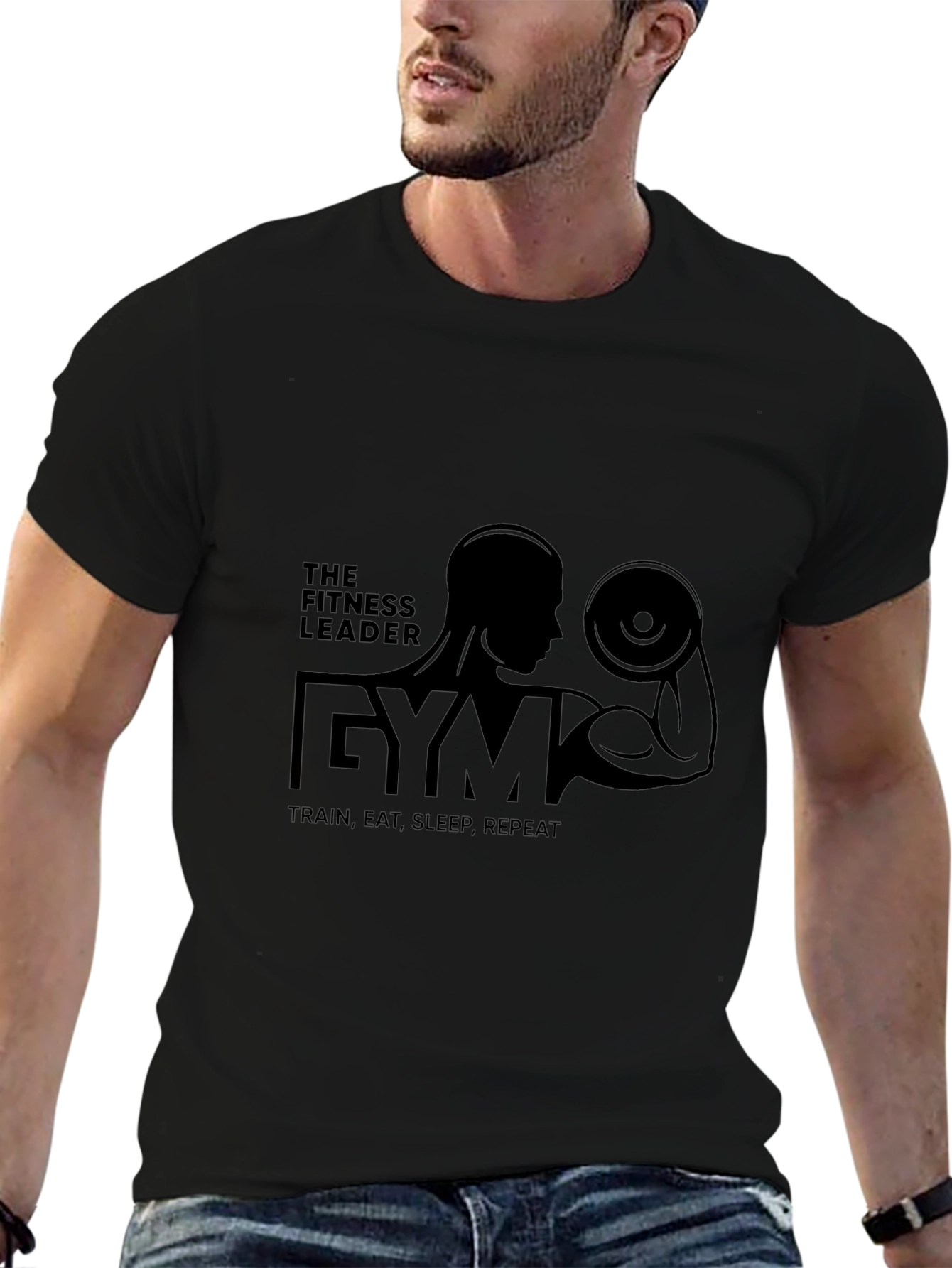 Fitness Leader Gym T-Shirt - Train Eat Sleep Repeat