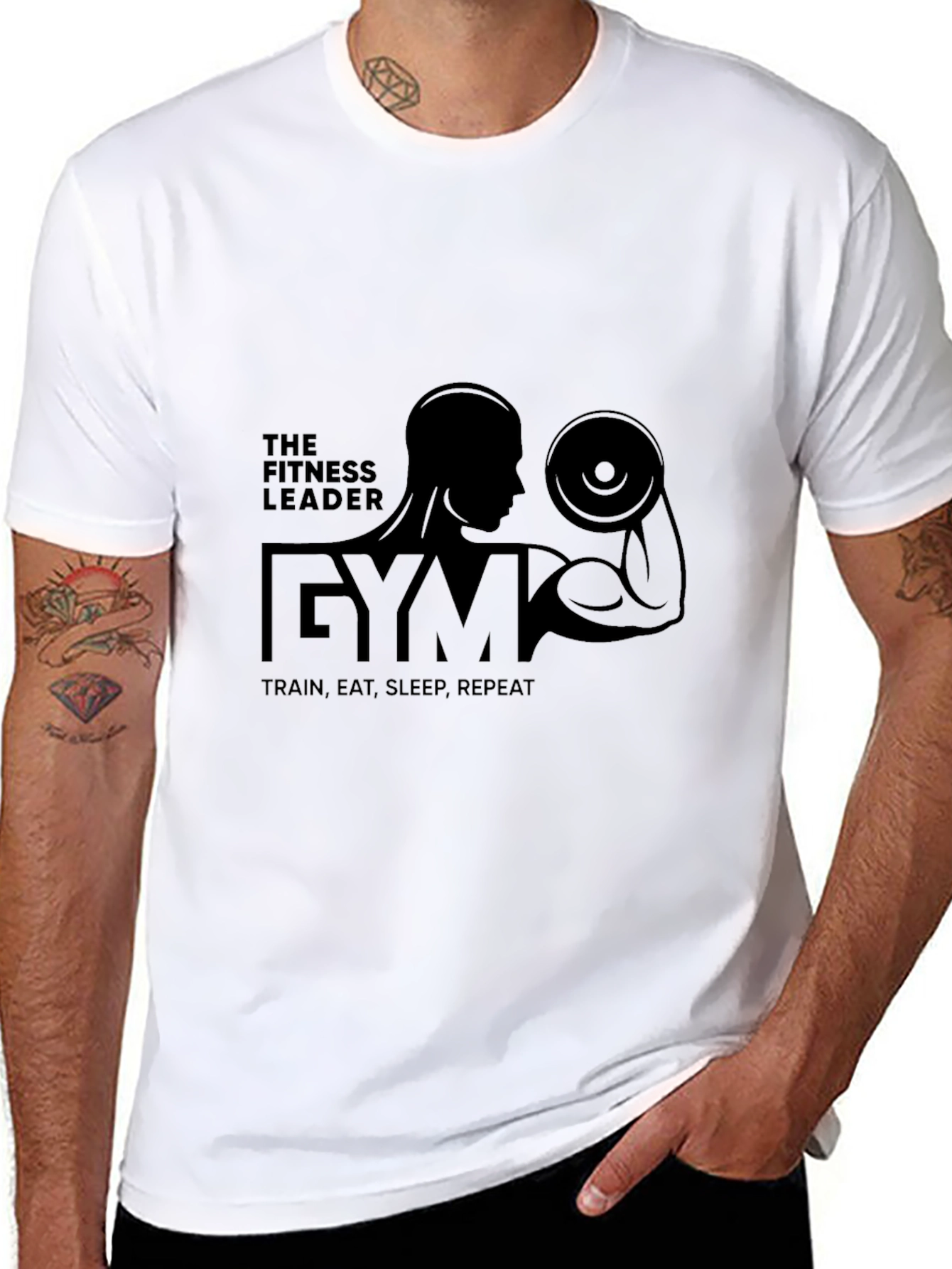 Fitness Leader Gym T-Shirt - Train Eat Sleep Repeat