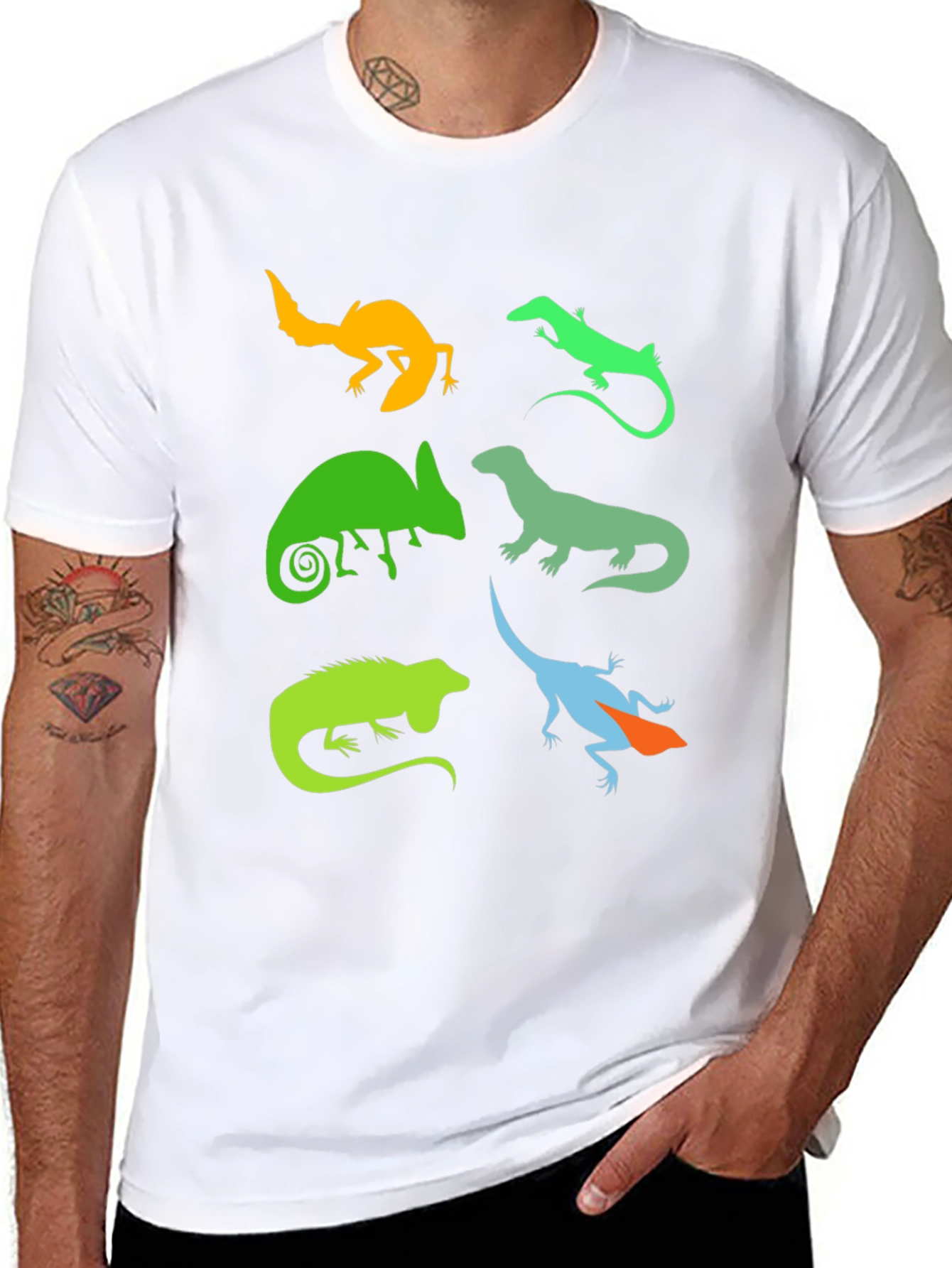 Lizard Silhouette Graphic T-Shirt - Reptile Lover Tee