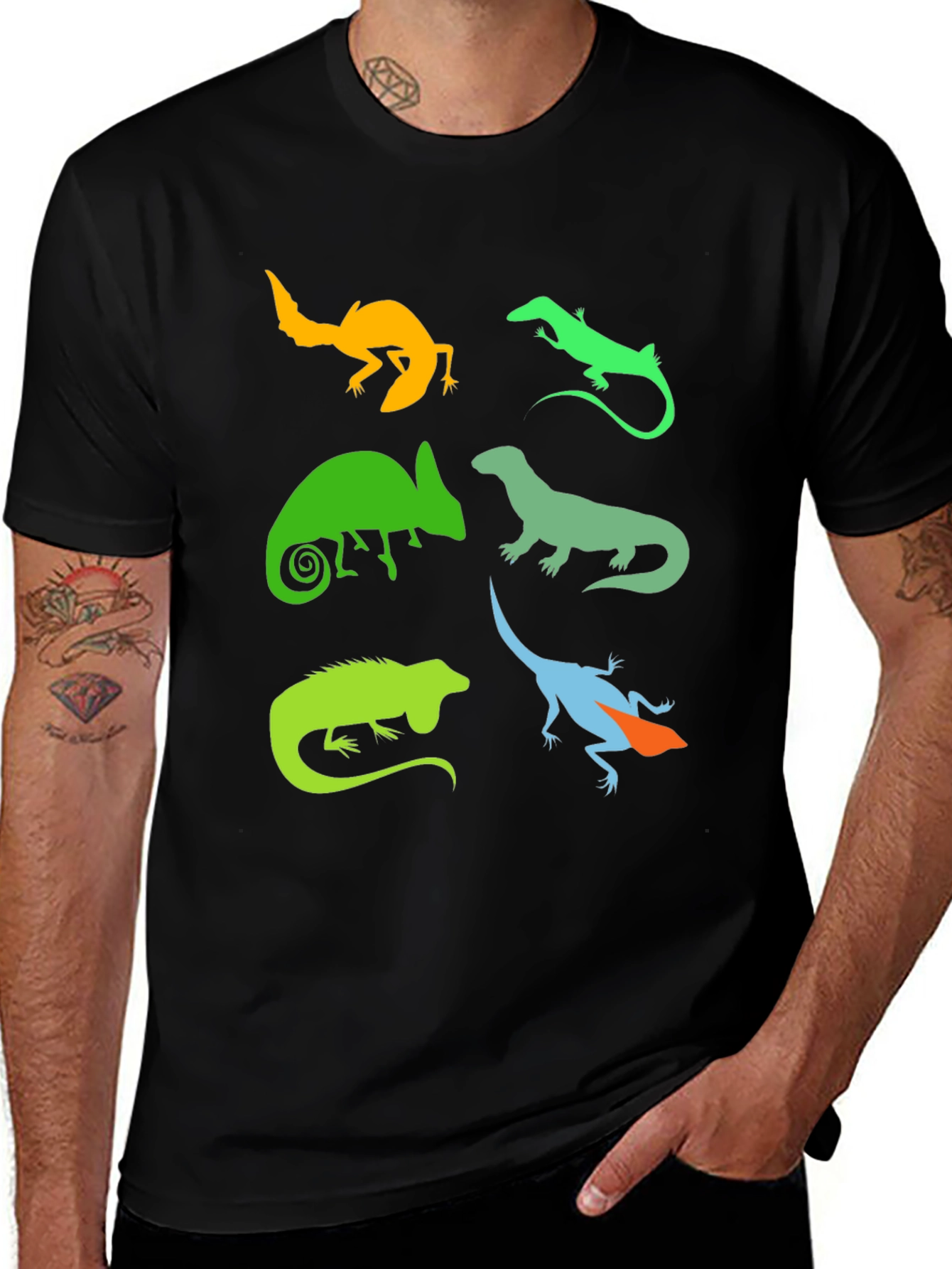 Lizard Silhouette Graphic T-Shirt - Reptile Lover Tee