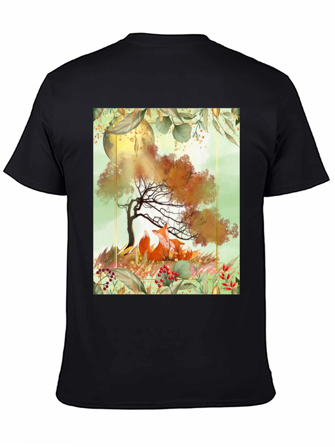 Fox & Tree Graphic T-Shirt - Nature Inspired Tee