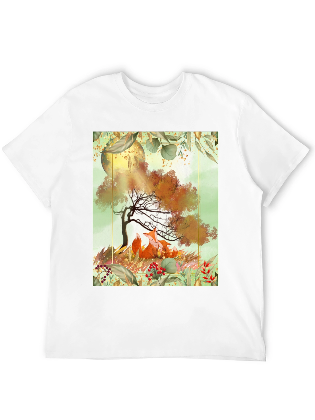 Fox & Tree Graphic T-Shirt - Nature Inspired Tee