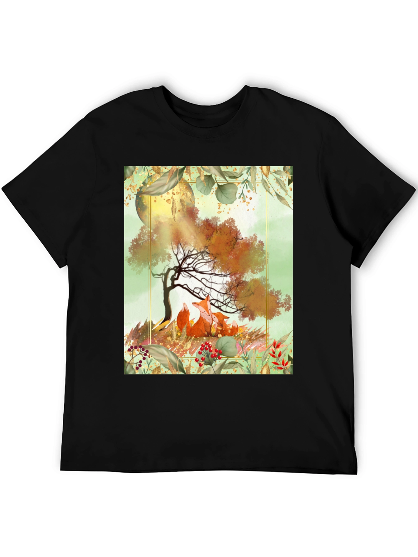 Fox & Tree Graphic T-Shirt - Nature Inspired Tee