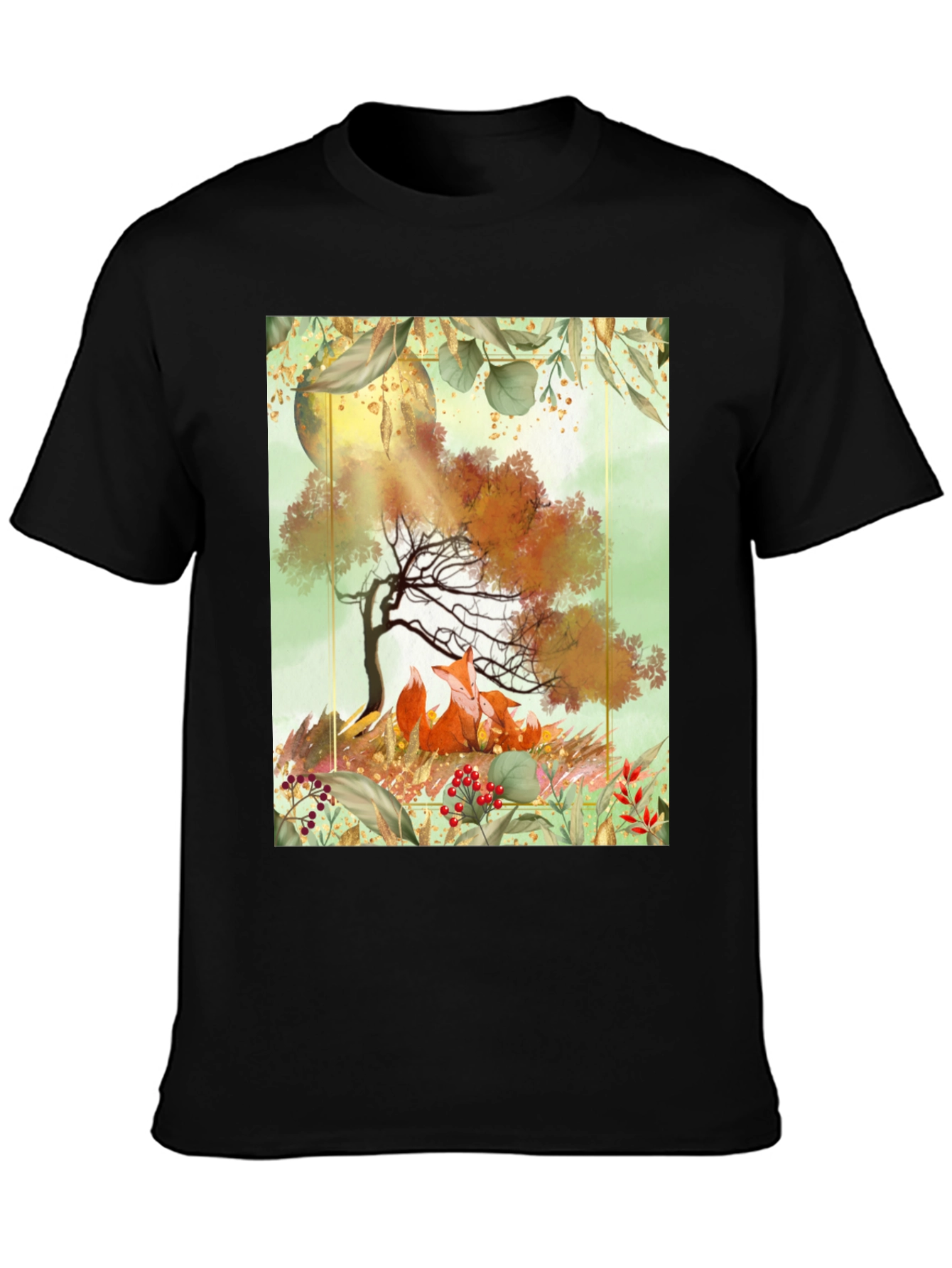 Fox & Tree Graphic T-Shirt - Nature Inspired Tee