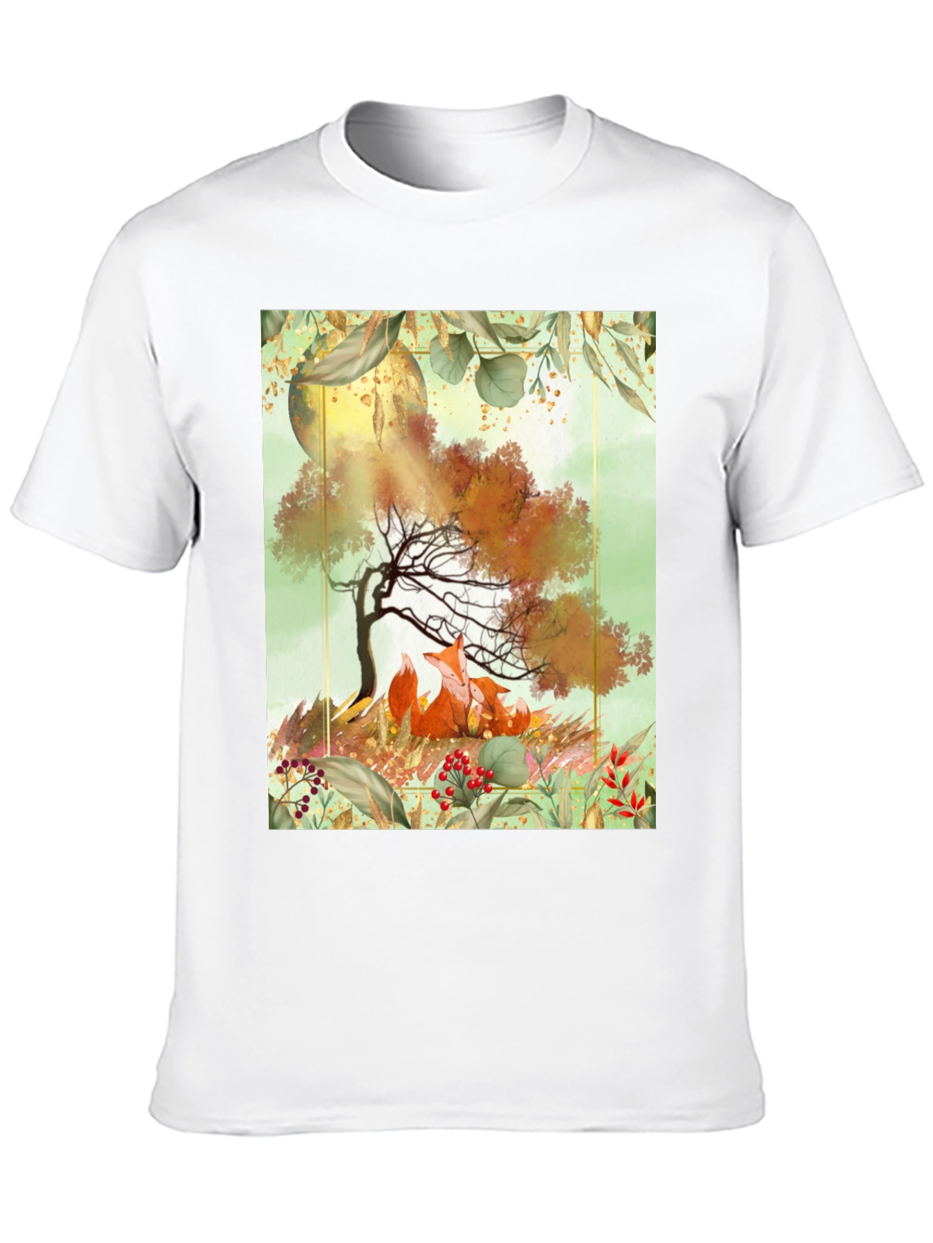Fox & Tree Graphic T-Shirt - Nature Inspired Tee