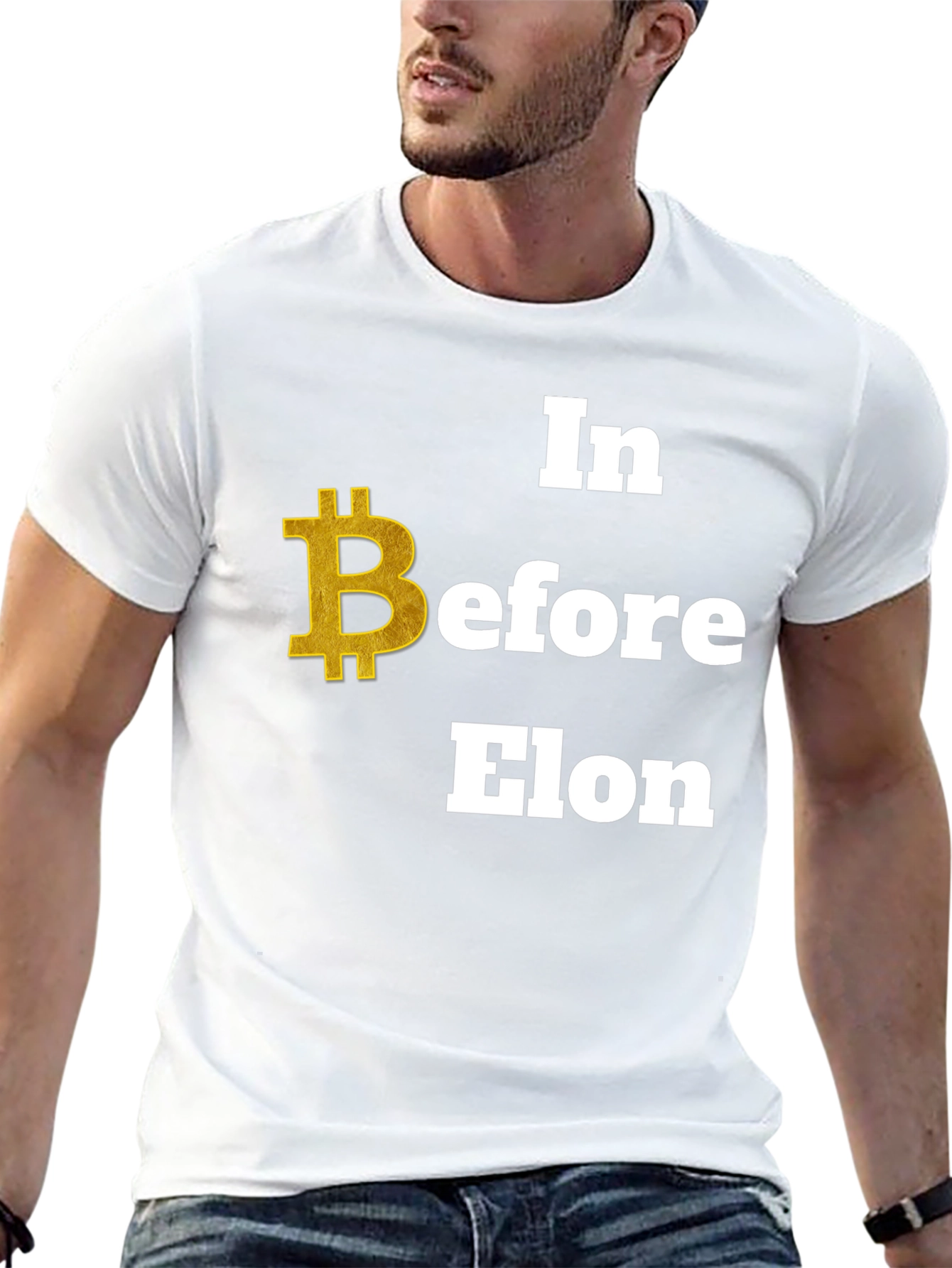 Bitcoin Before Elon Black Graphic Tee