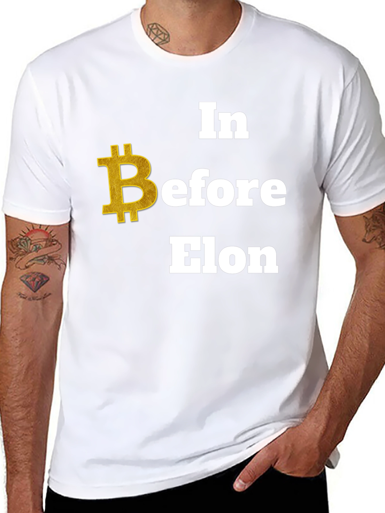 Bitcoin Before Elon Black Graphic Tee