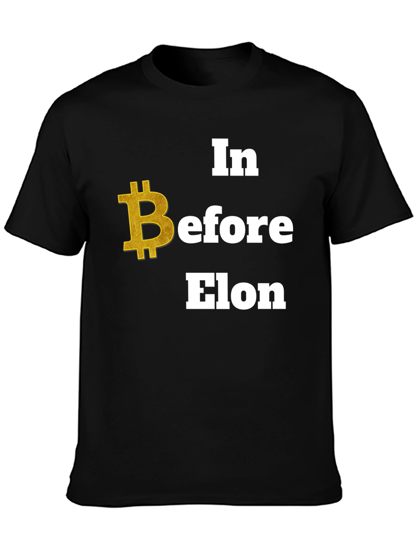 Bitcoin Before Elon Black Graphic Tee