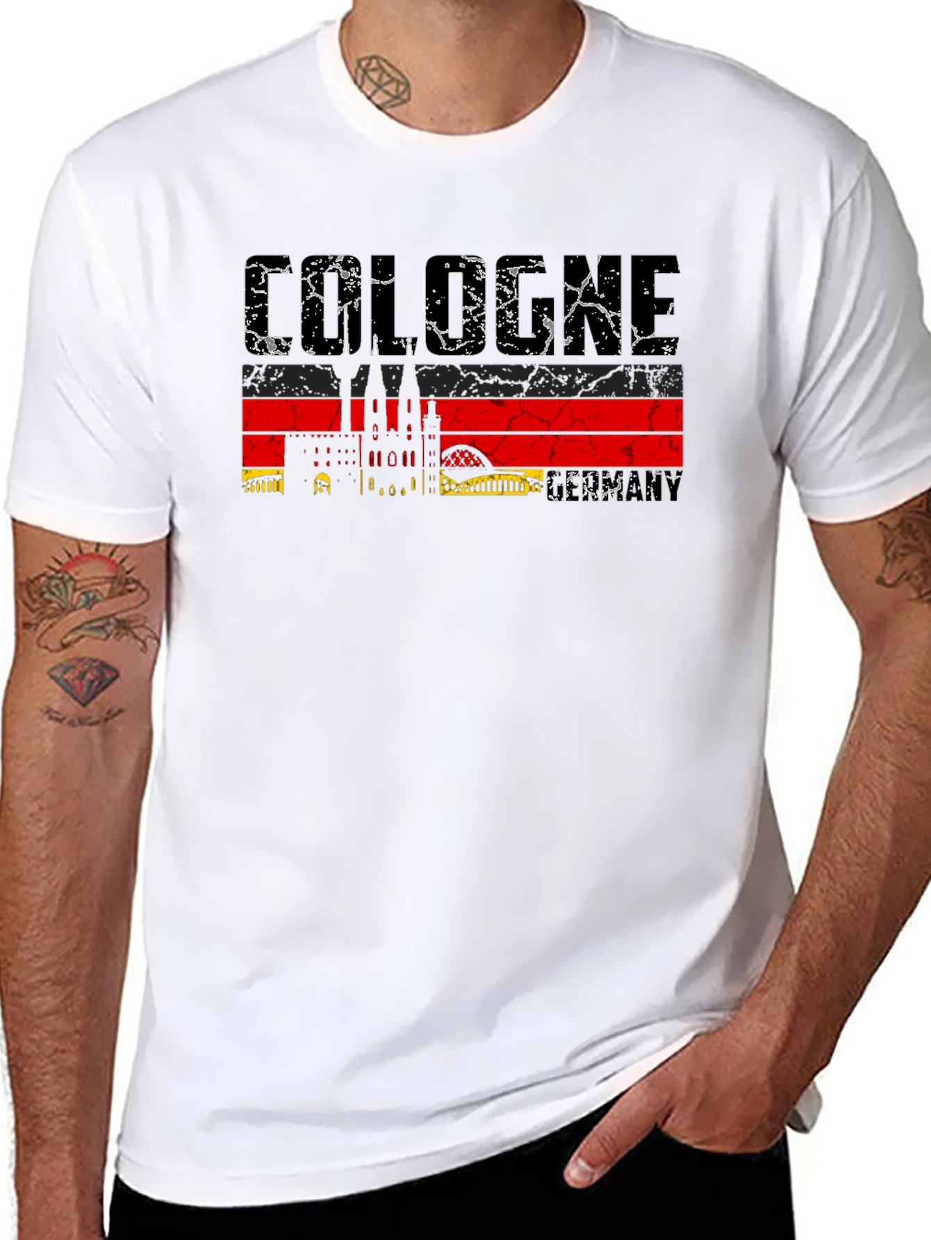 Cologne Germany Skyline Black Graphic Tee