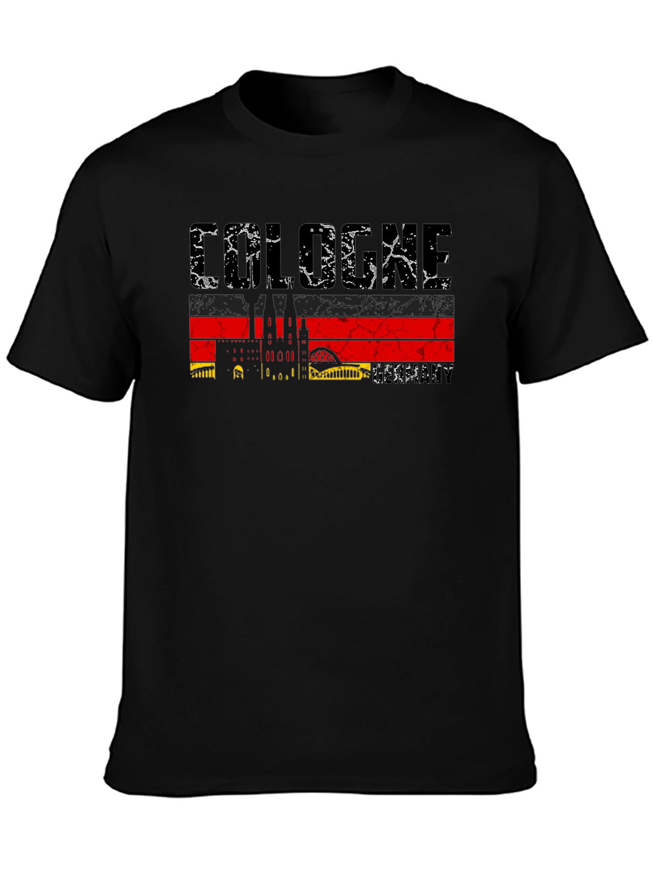 Cologne Germany Skyline Black Graphic Tee