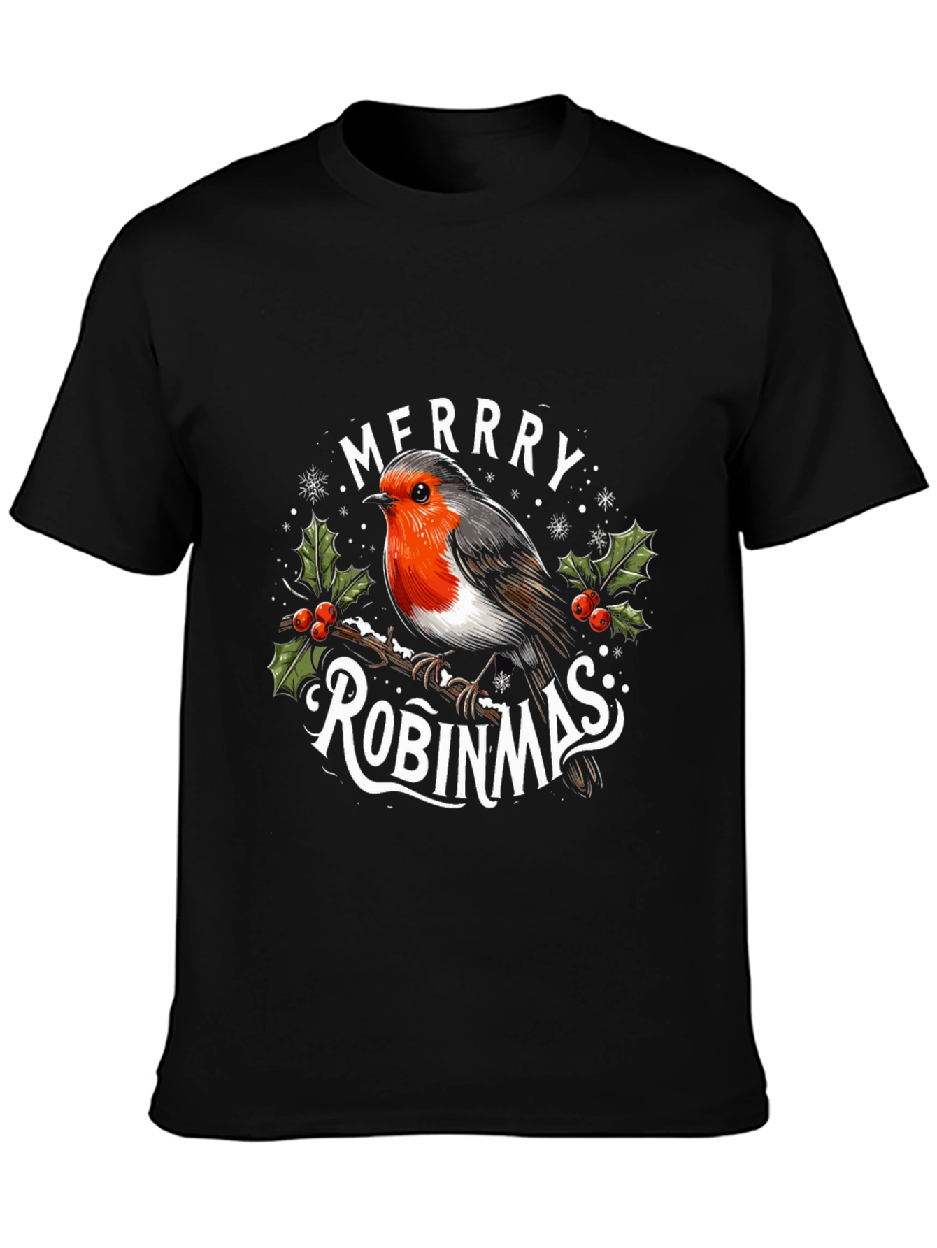 Merry Robinmas Holiday Graphic T-Shirt