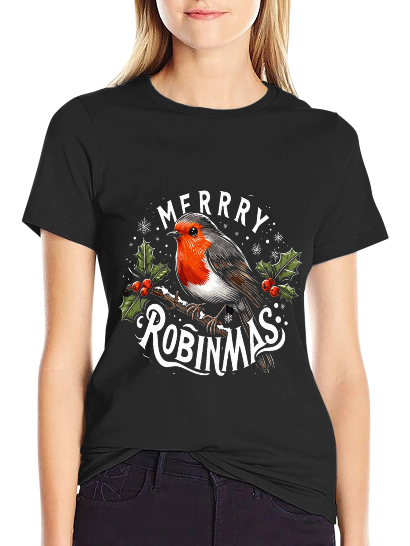 Merry Robinmas Holiday Graphic T-Shirt