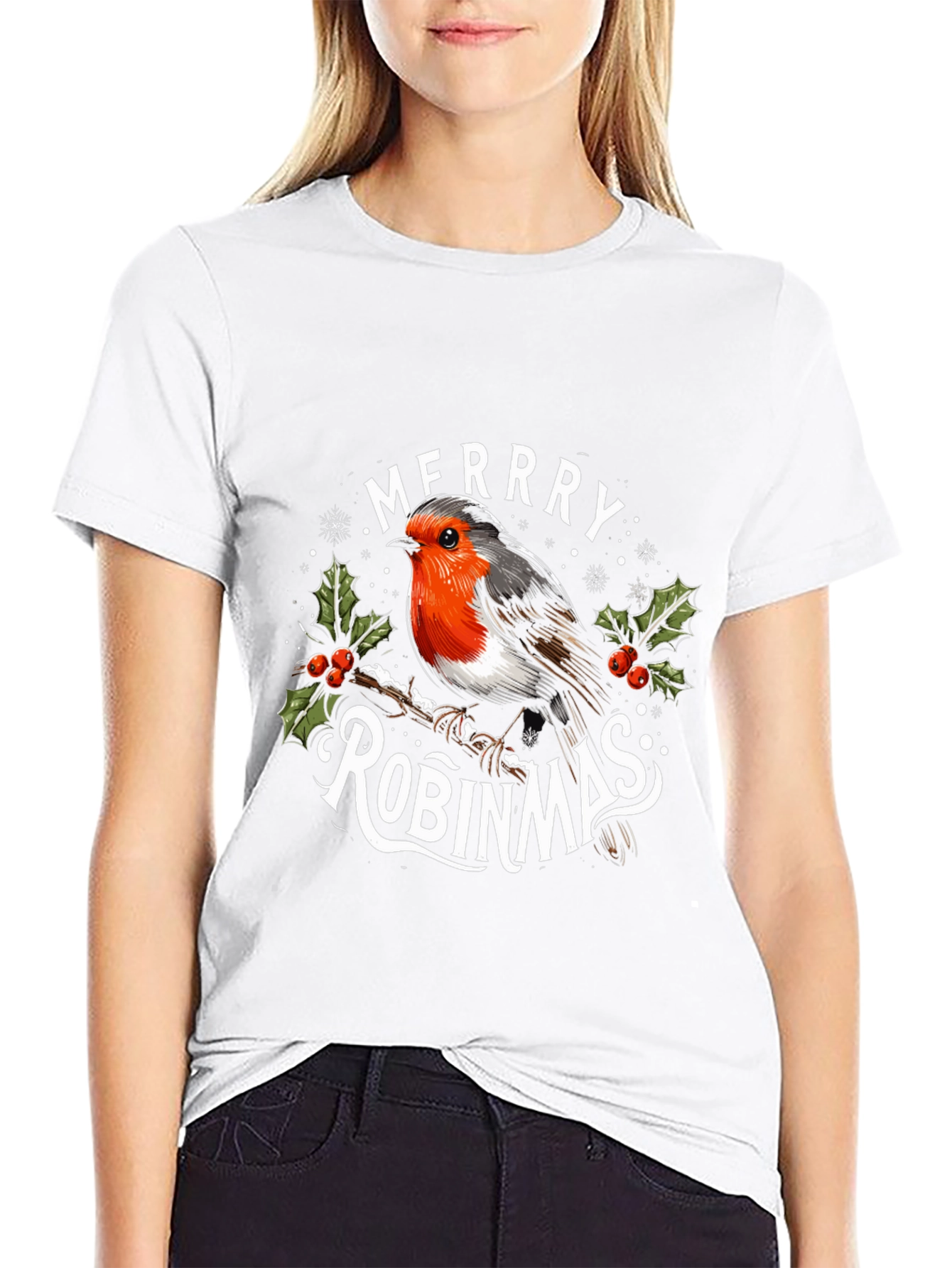 Merry Robinmas Holiday Graphic T-Shirt