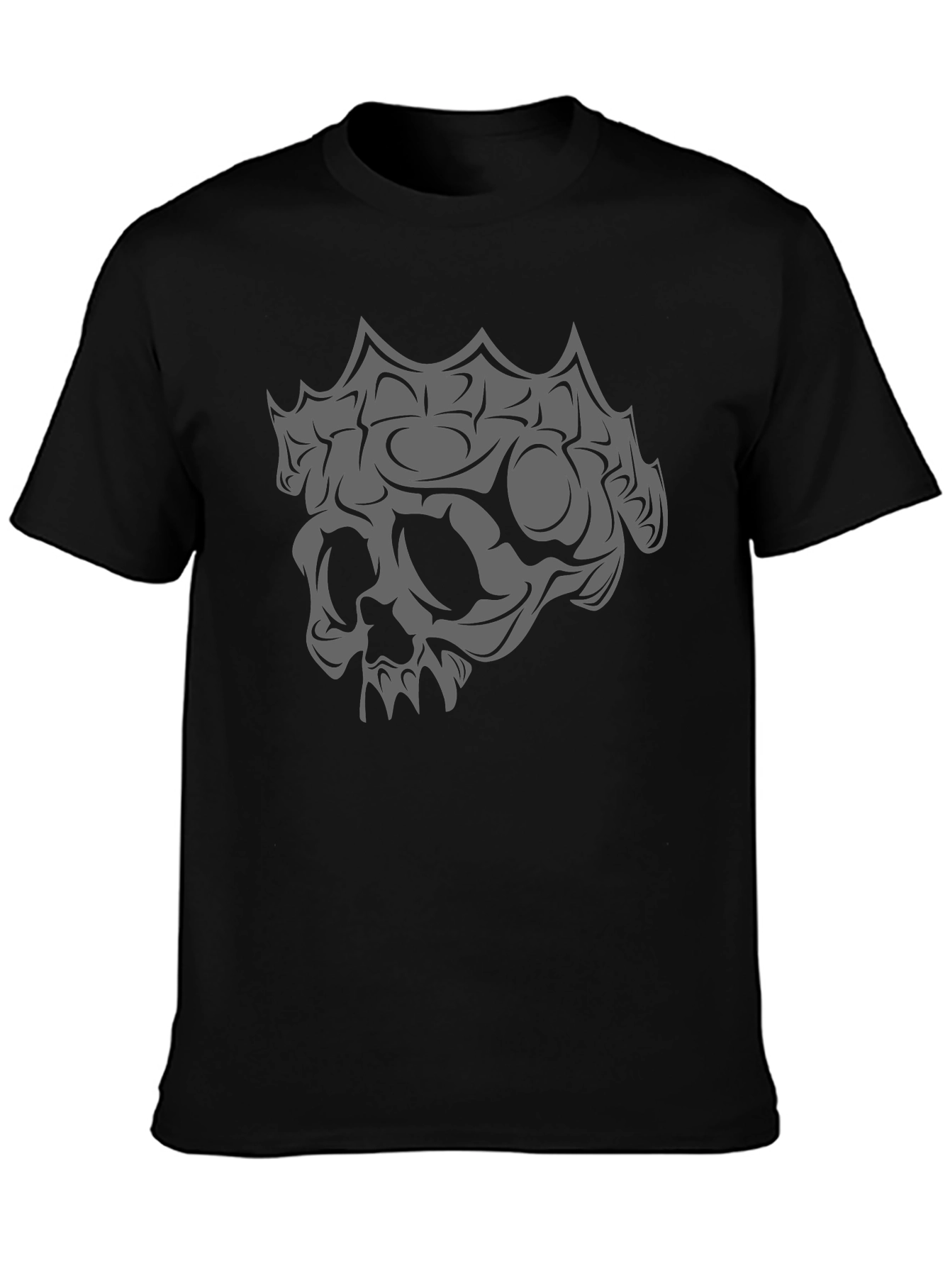 Skull Graphic Black T-Shirt - Edgy Style