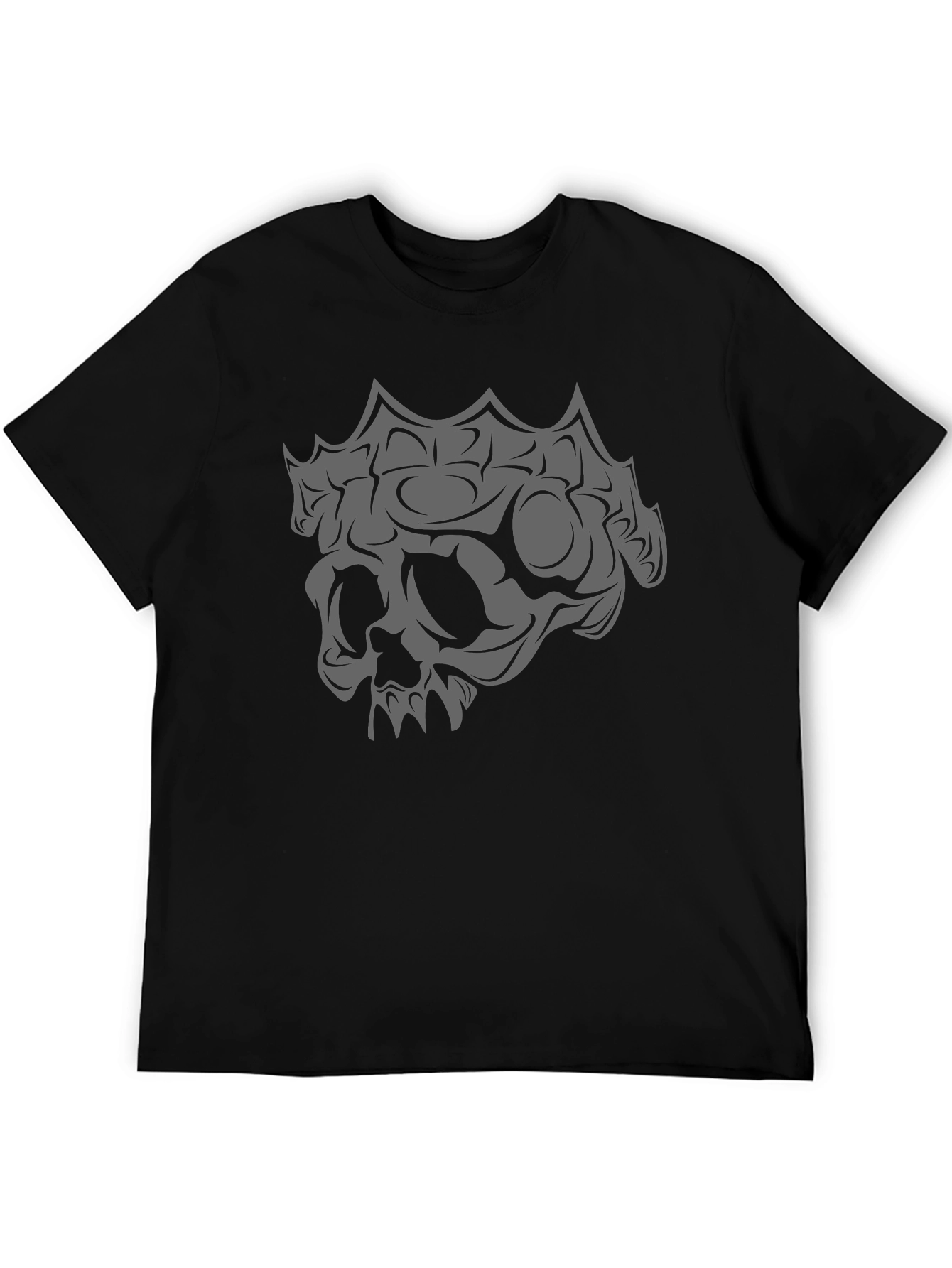 Skull Graphic Black T-Shirt - Edgy Style
