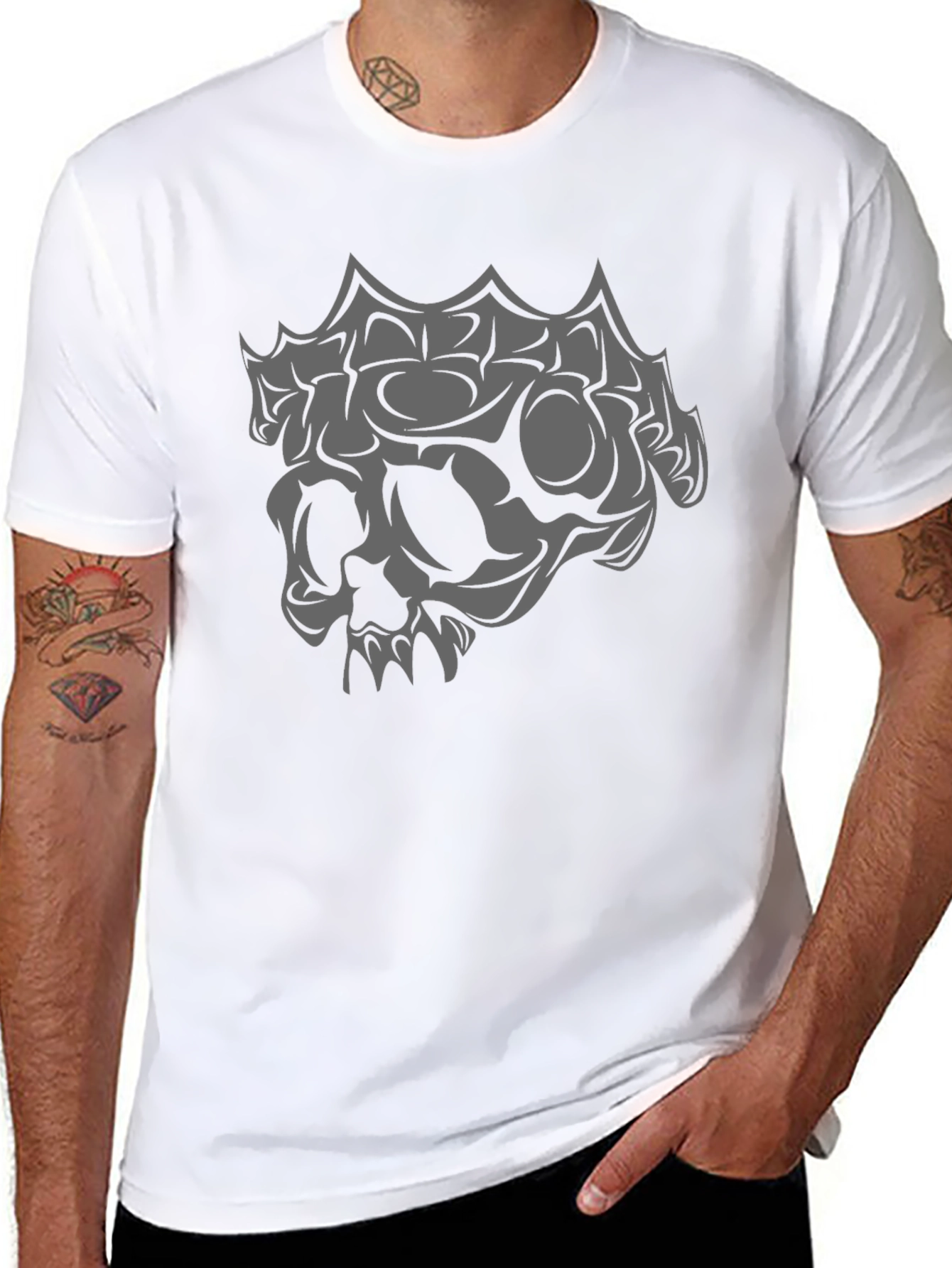 Skull Graphic Black T-Shirt - Edgy Style