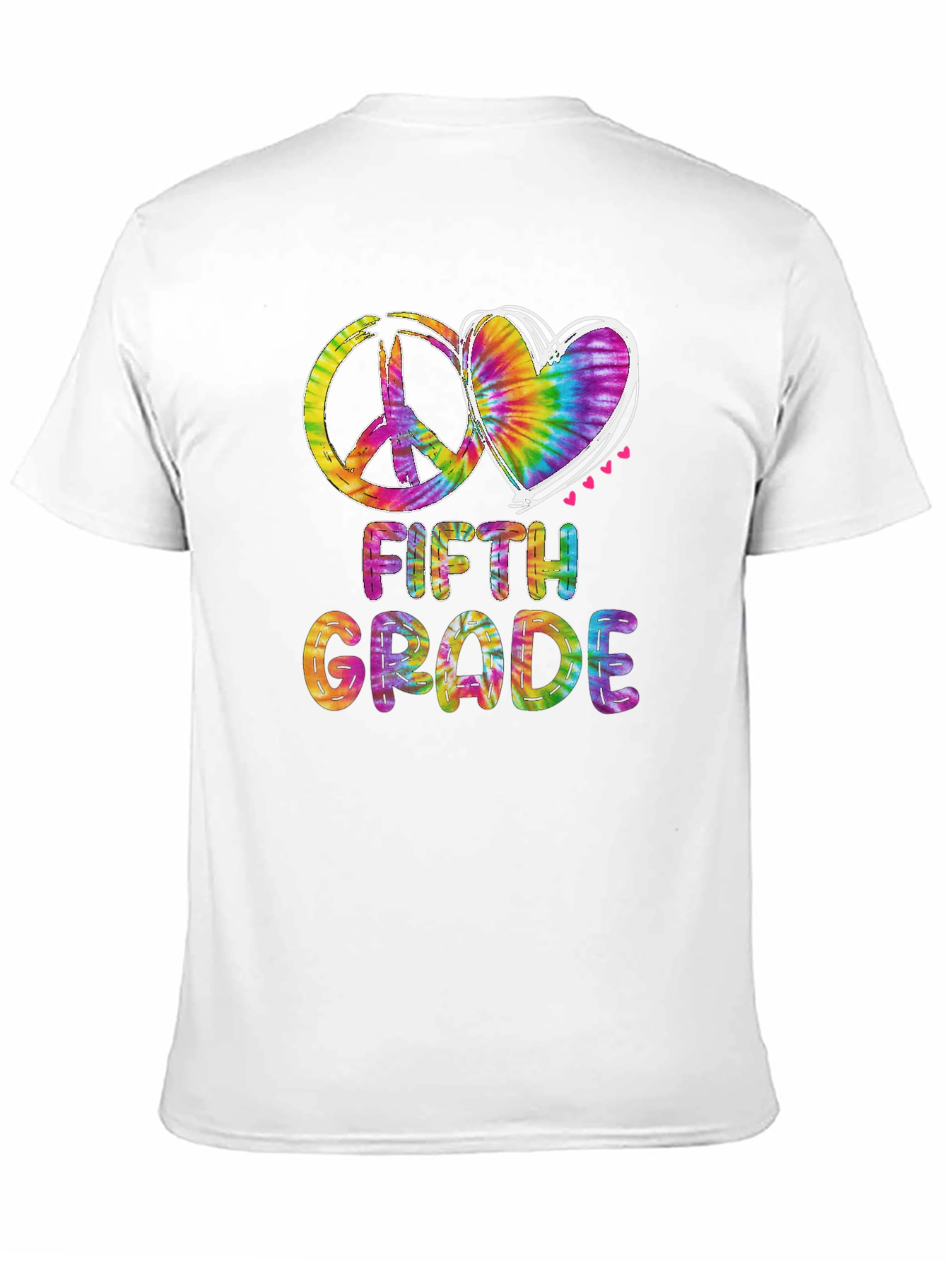 Tie Dye Peace & Love Fifth Grade T-Shirt