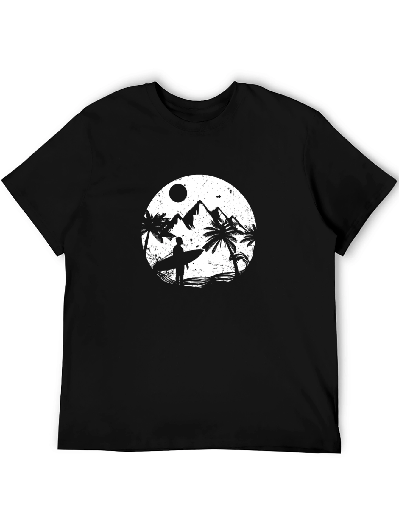 Surfer Graphic Tee - Black Cotton T-Shirt