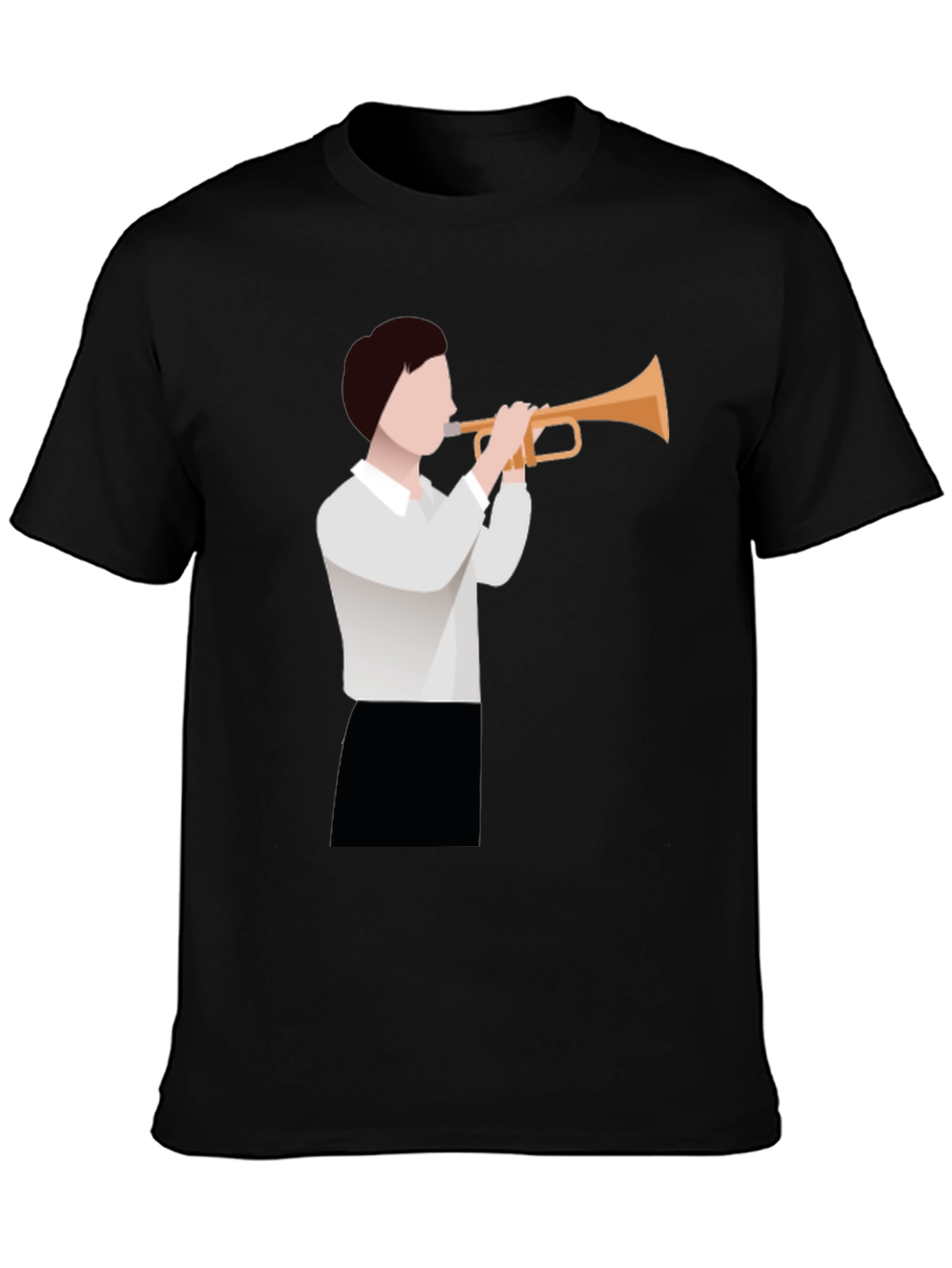 Trumpet Player Graphic T-Shirt - Black