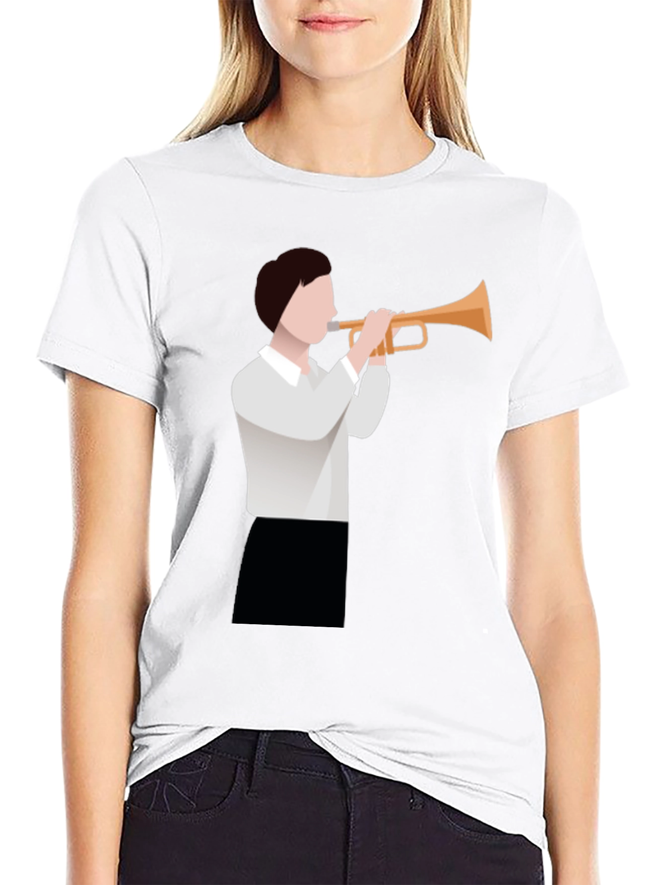 Trumpet Player Graphic T-Shirt - Black