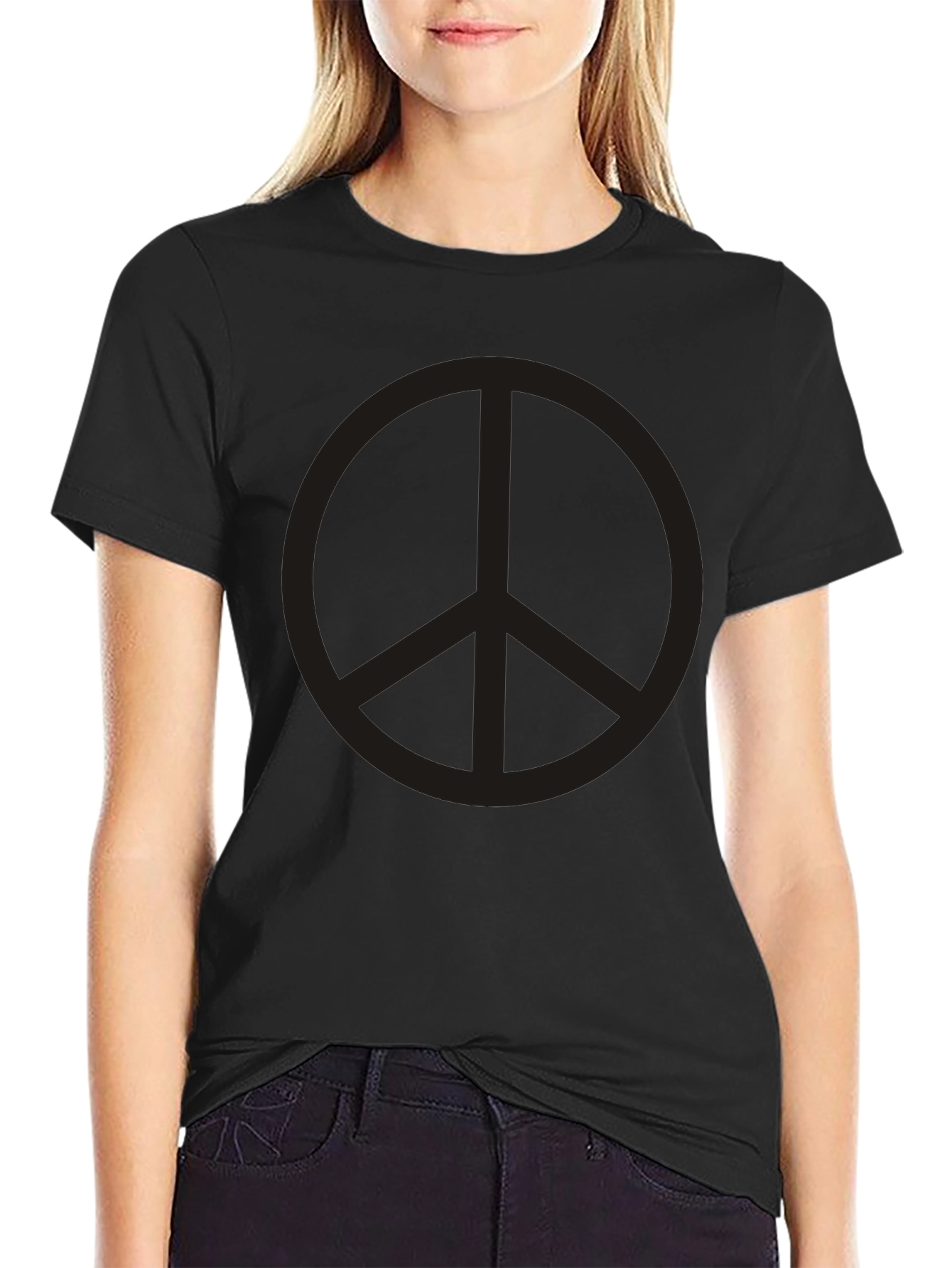 Peace Sign Graphic Tee - Classic Black T-Shirt