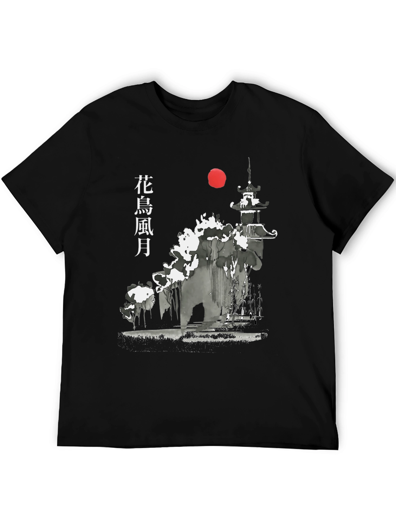 Japanese Art Style Graphic Print T-Shirt