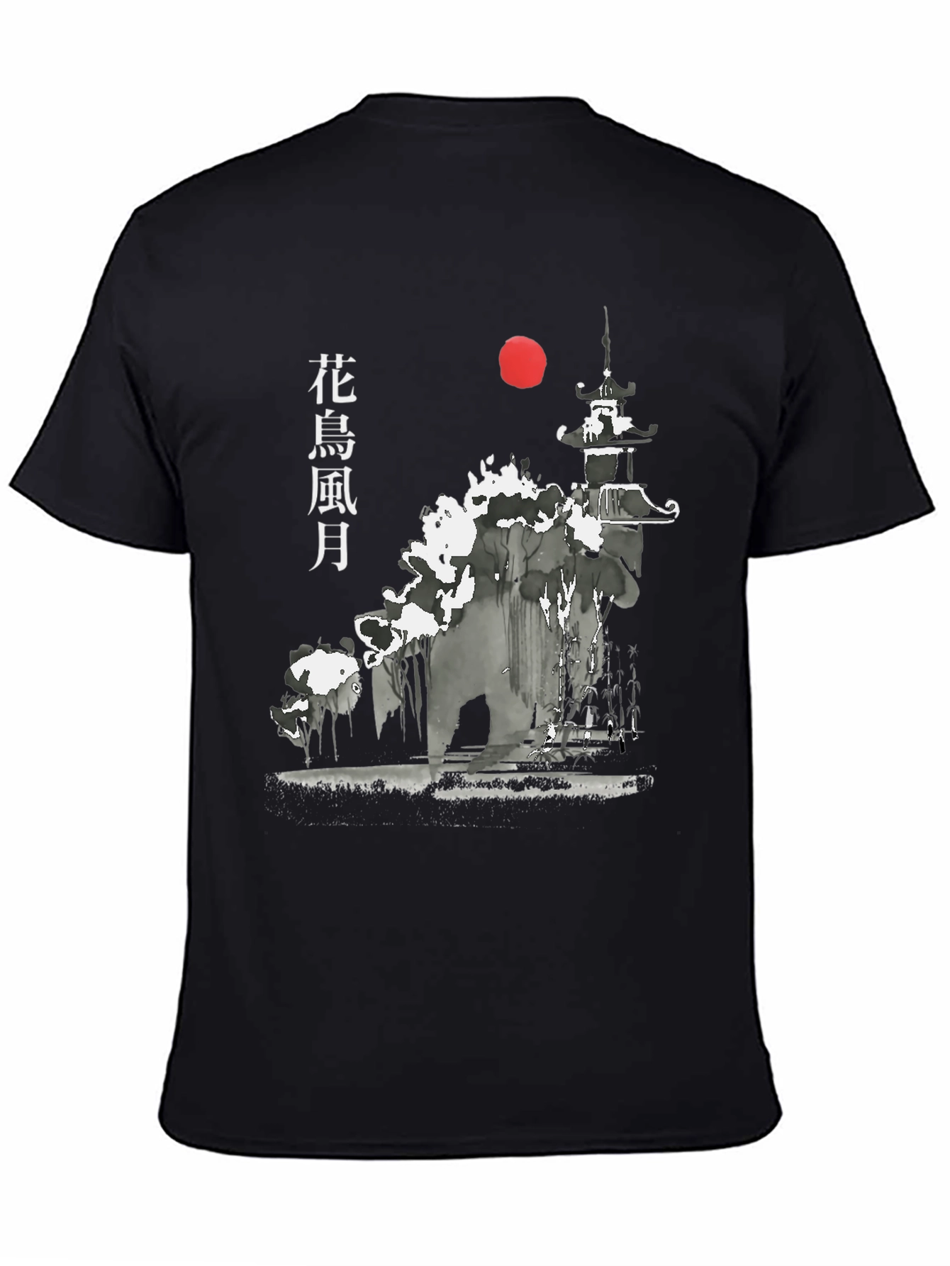 Japanese Art Style Graphic Print T-Shirt