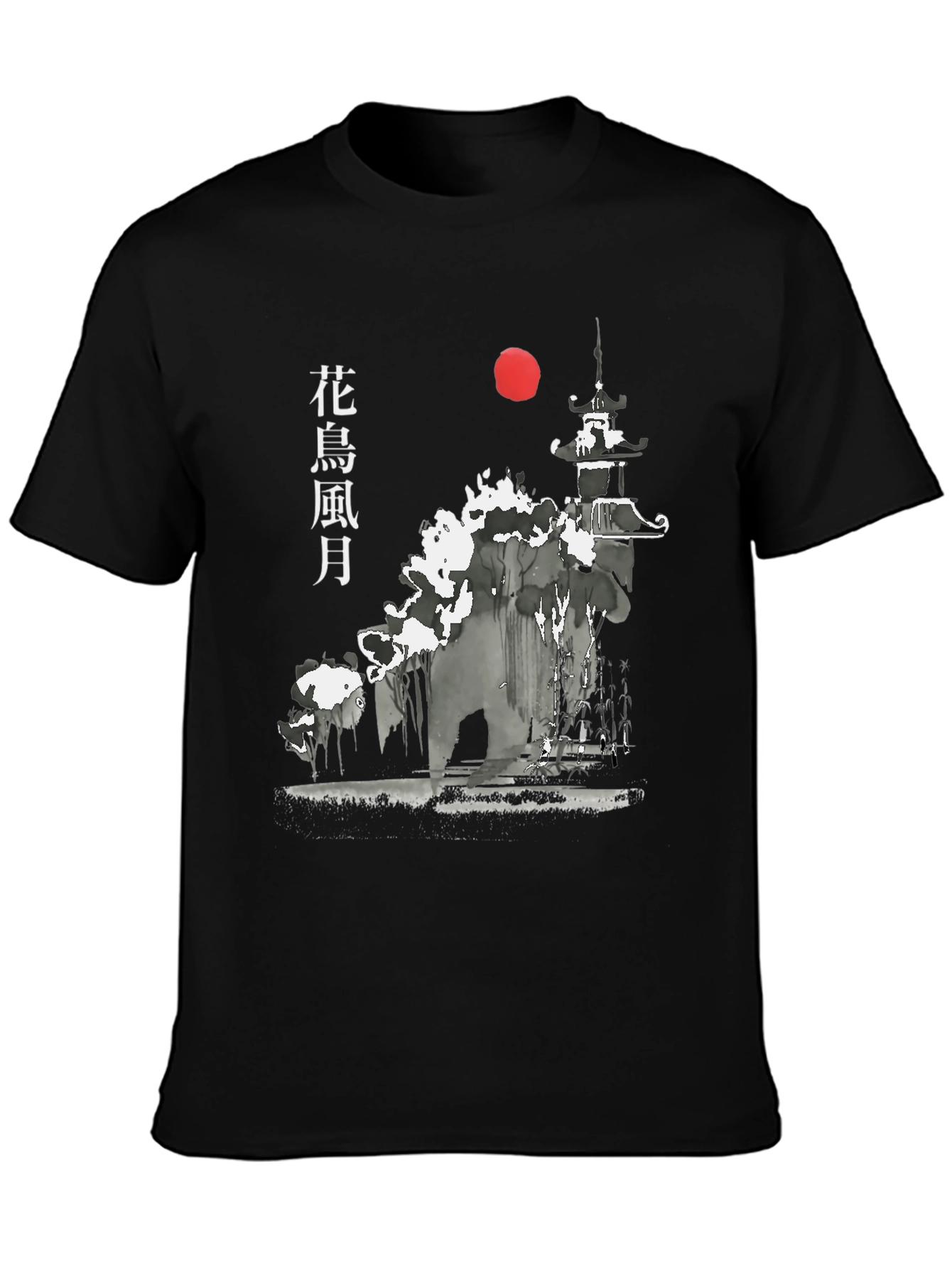 Japanese Art Style Graphic Print T-Shirt