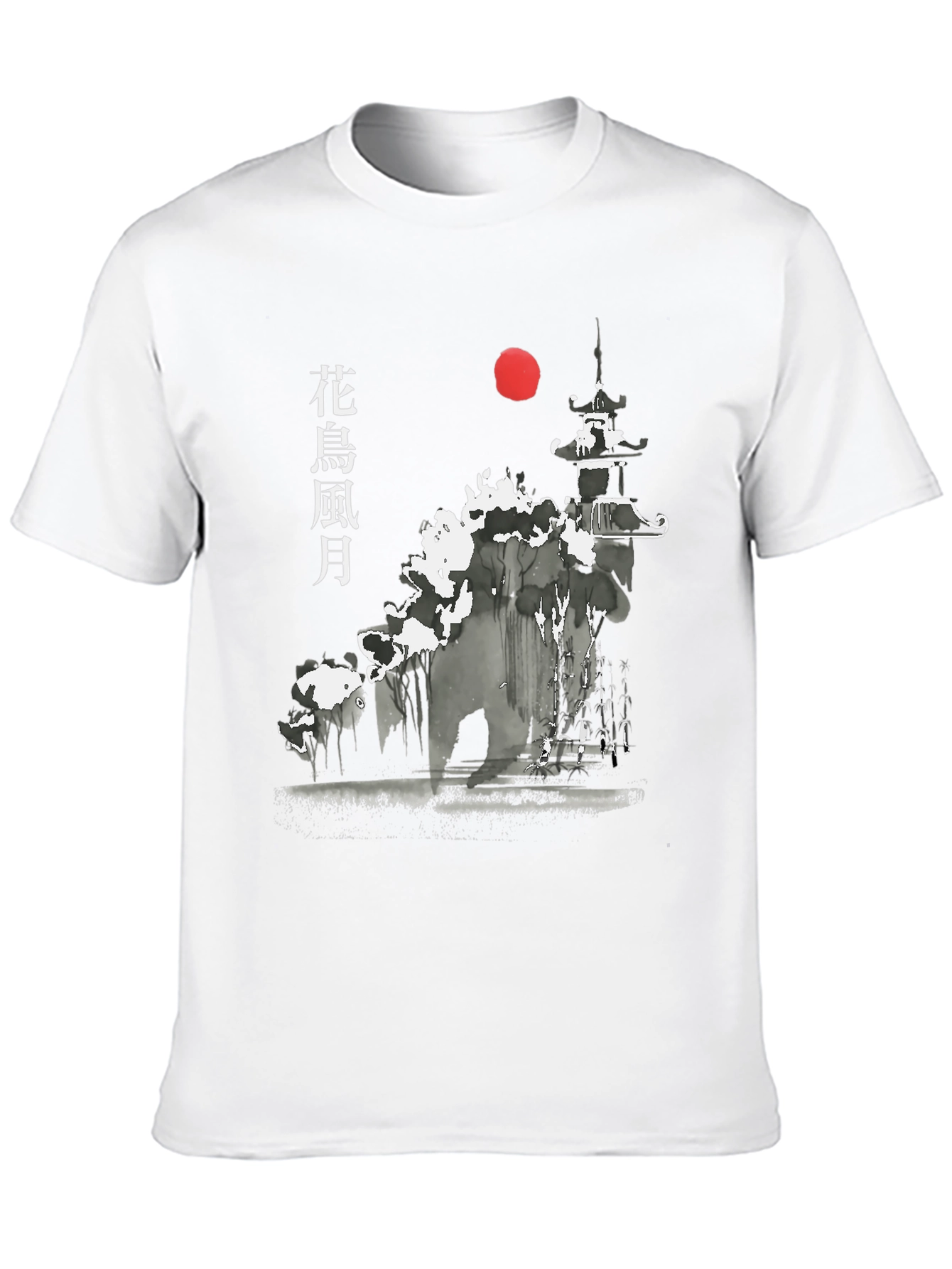 Japanese Art Style Graphic Print T-Shirt