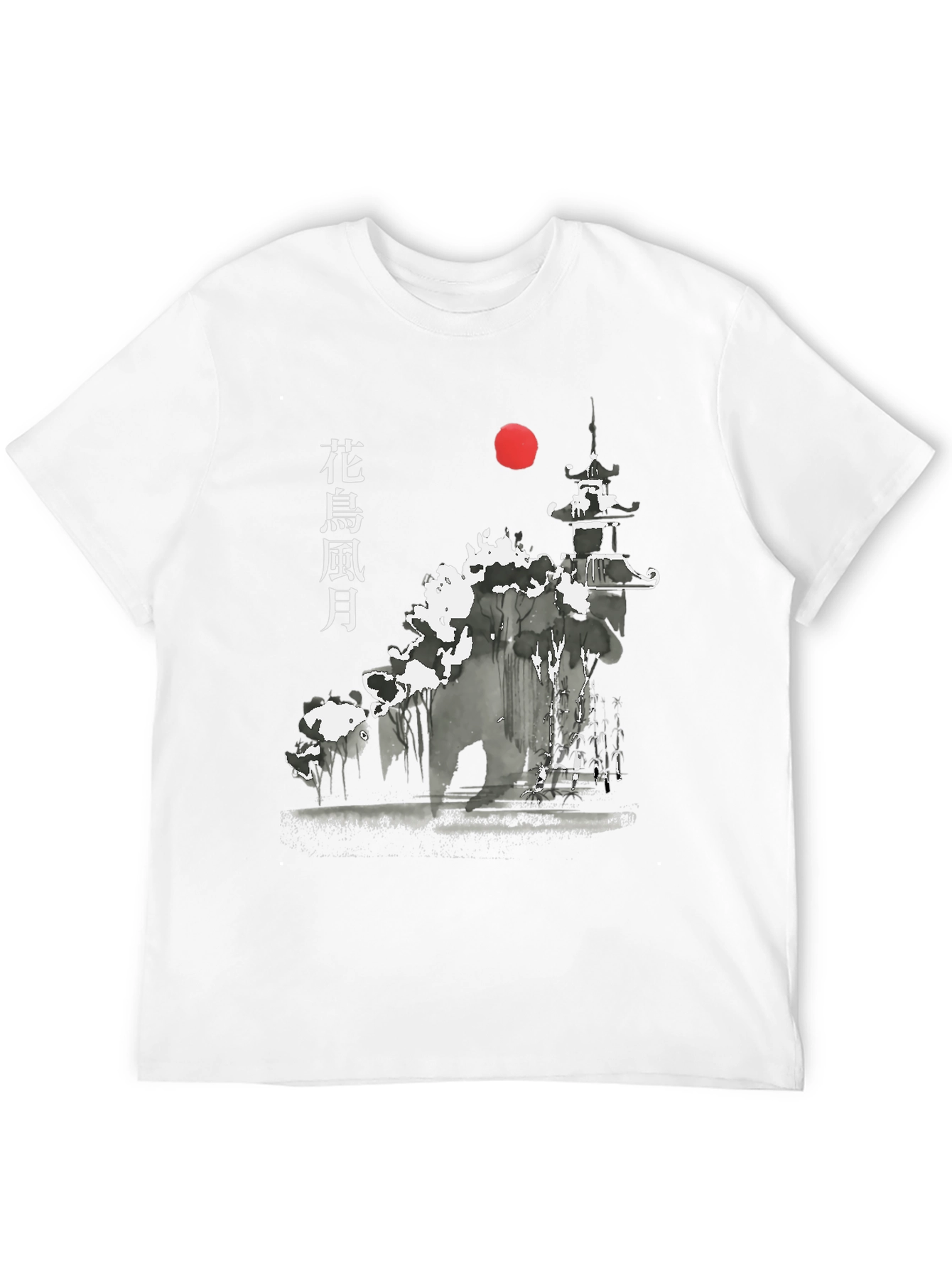 Japanese Art Style Graphic Print T-Shirt