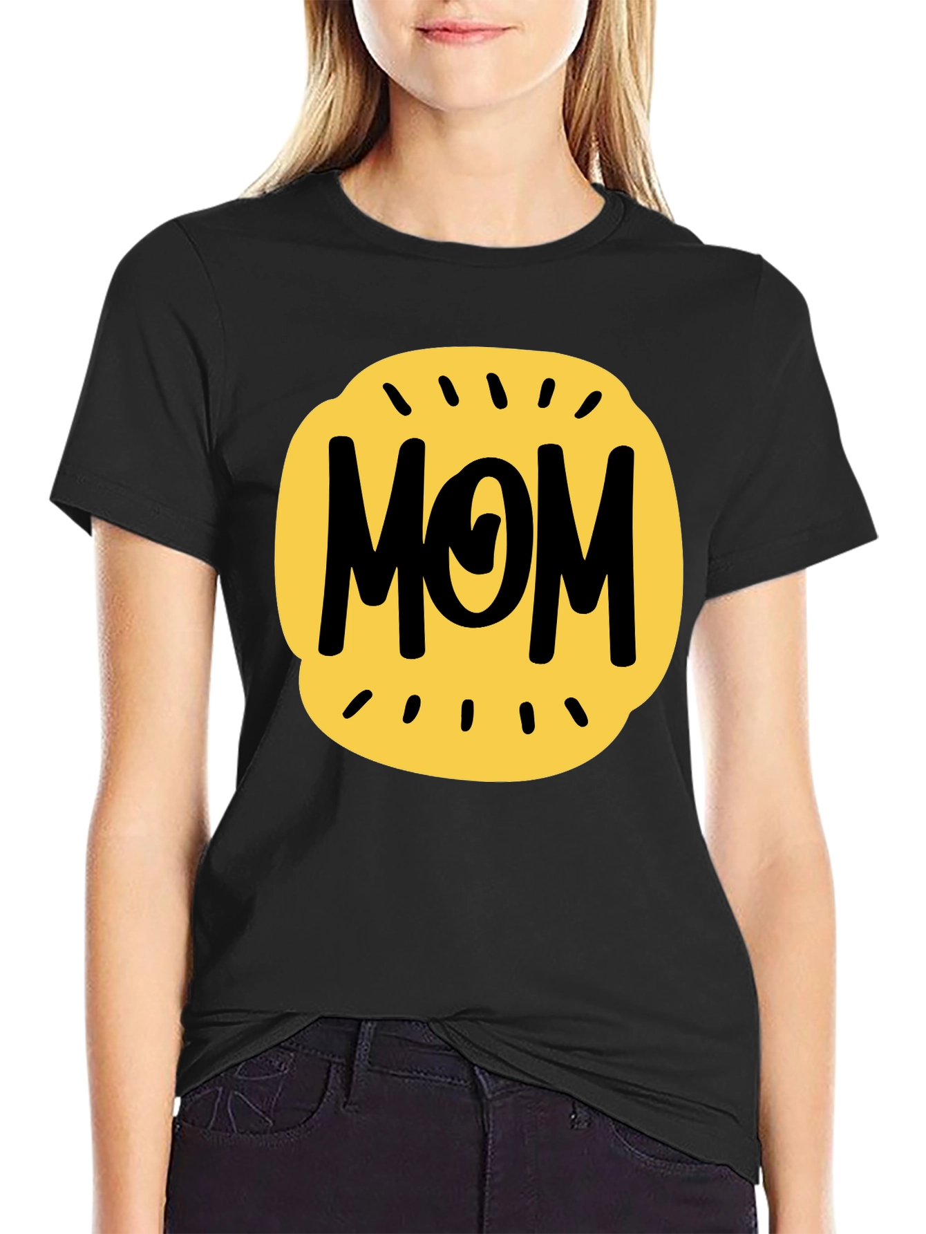 Mom Graphic Tee - Black Cotton Blend